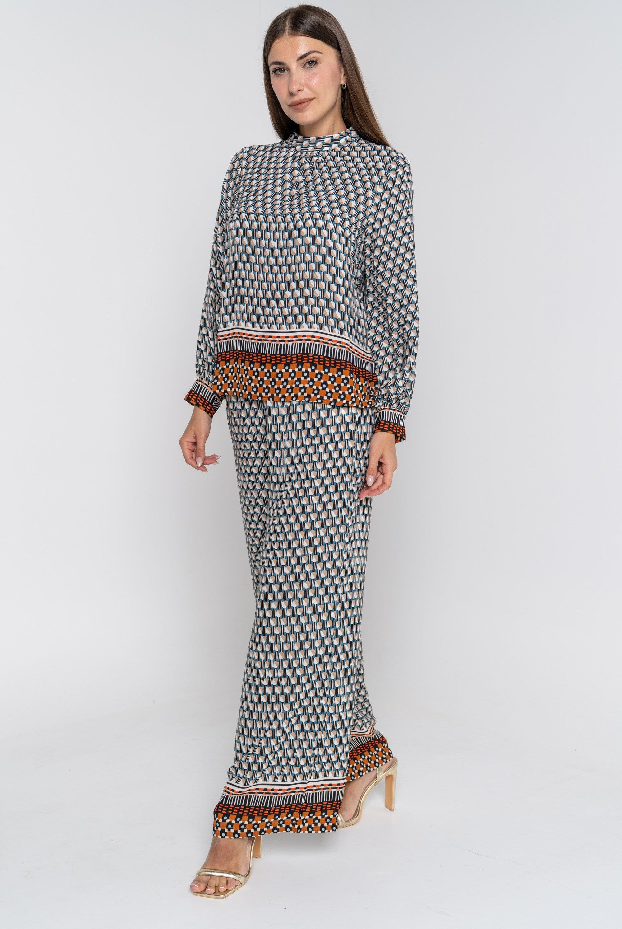 ميكا بنطلون طويل منقوش