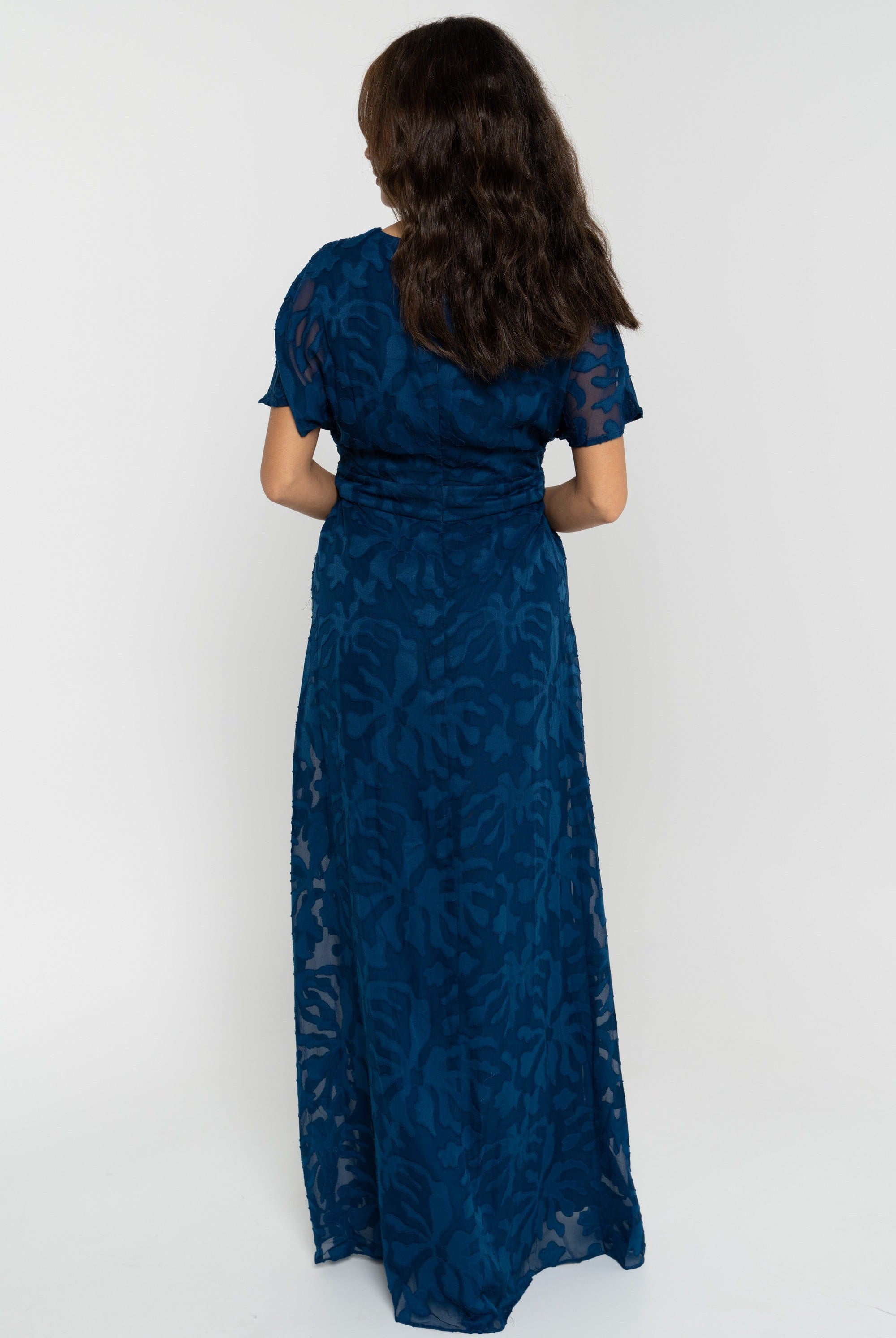 ميكا فستان ماكسي مخصر كم قصير فتحة V نسائي