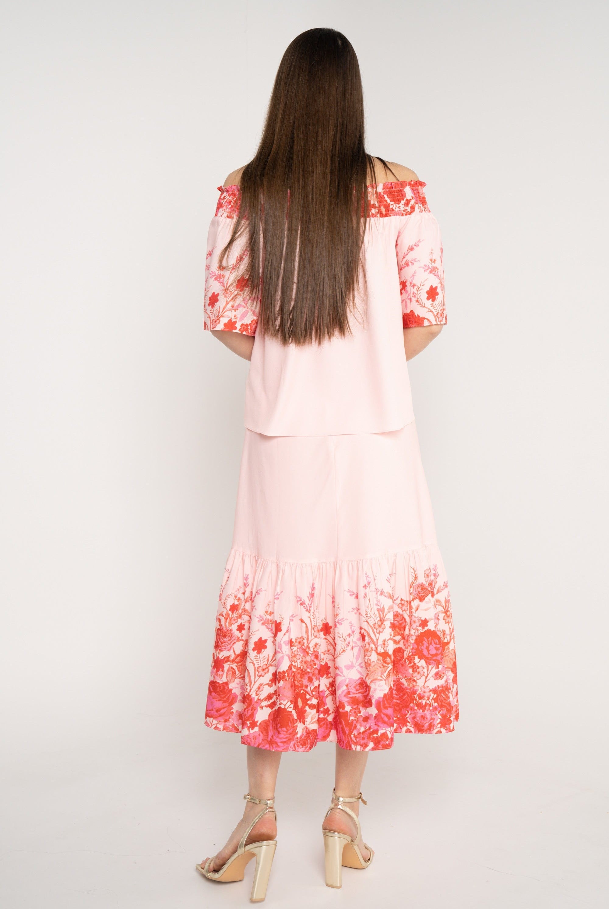 ميكا تنورة ميدي واسعة مشجرة من أسفل نسائي