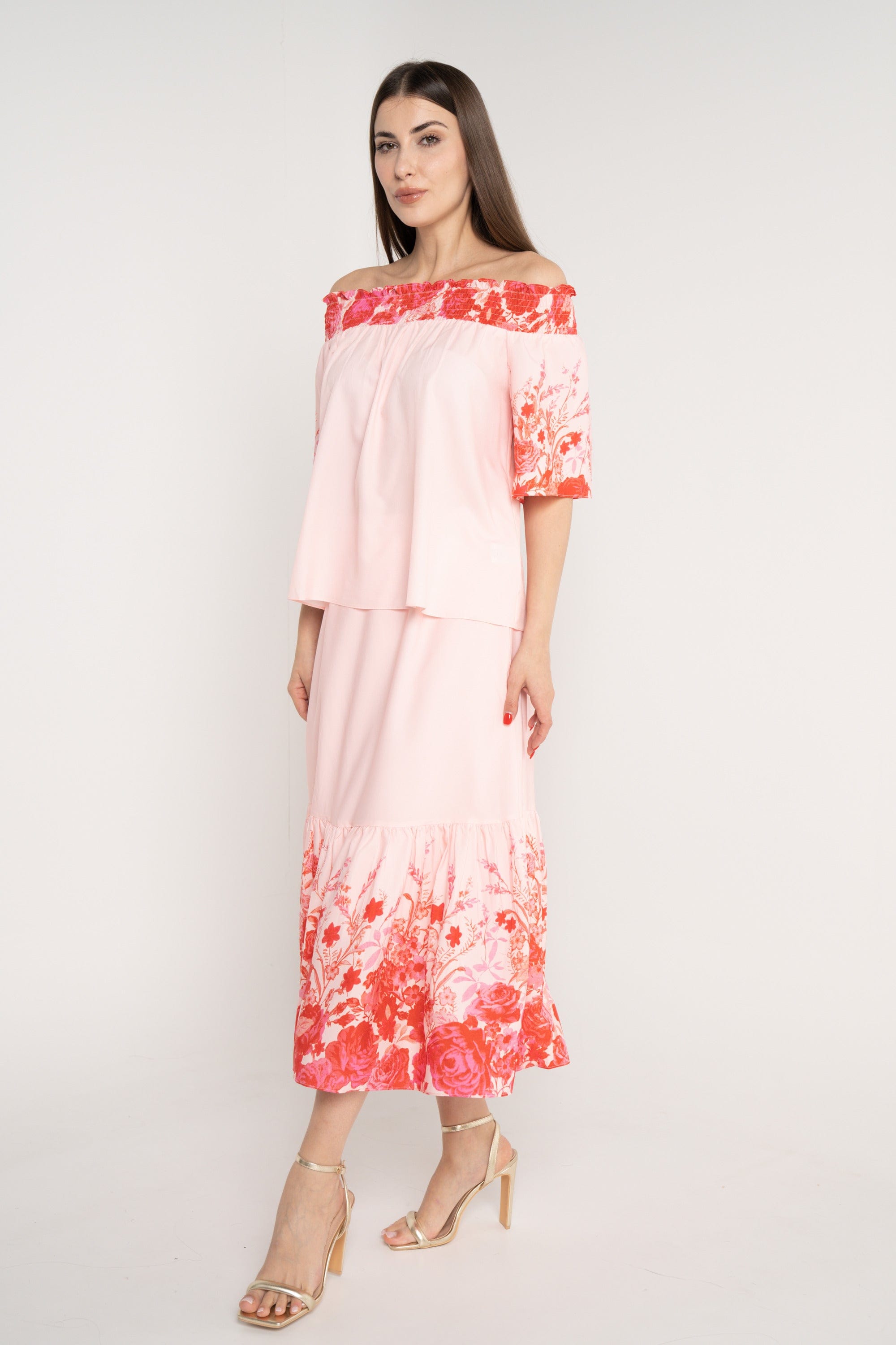 ميكا تنورة ميدي واسعة مشجرة من أسفل نسائي