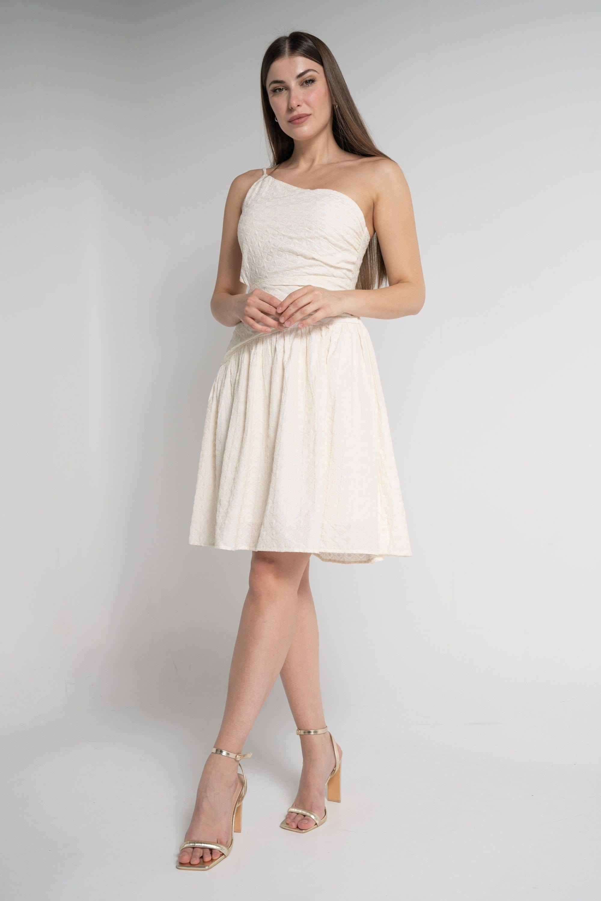 ميكا فستان بدون أكمام بطول الركبة سادة نسائي