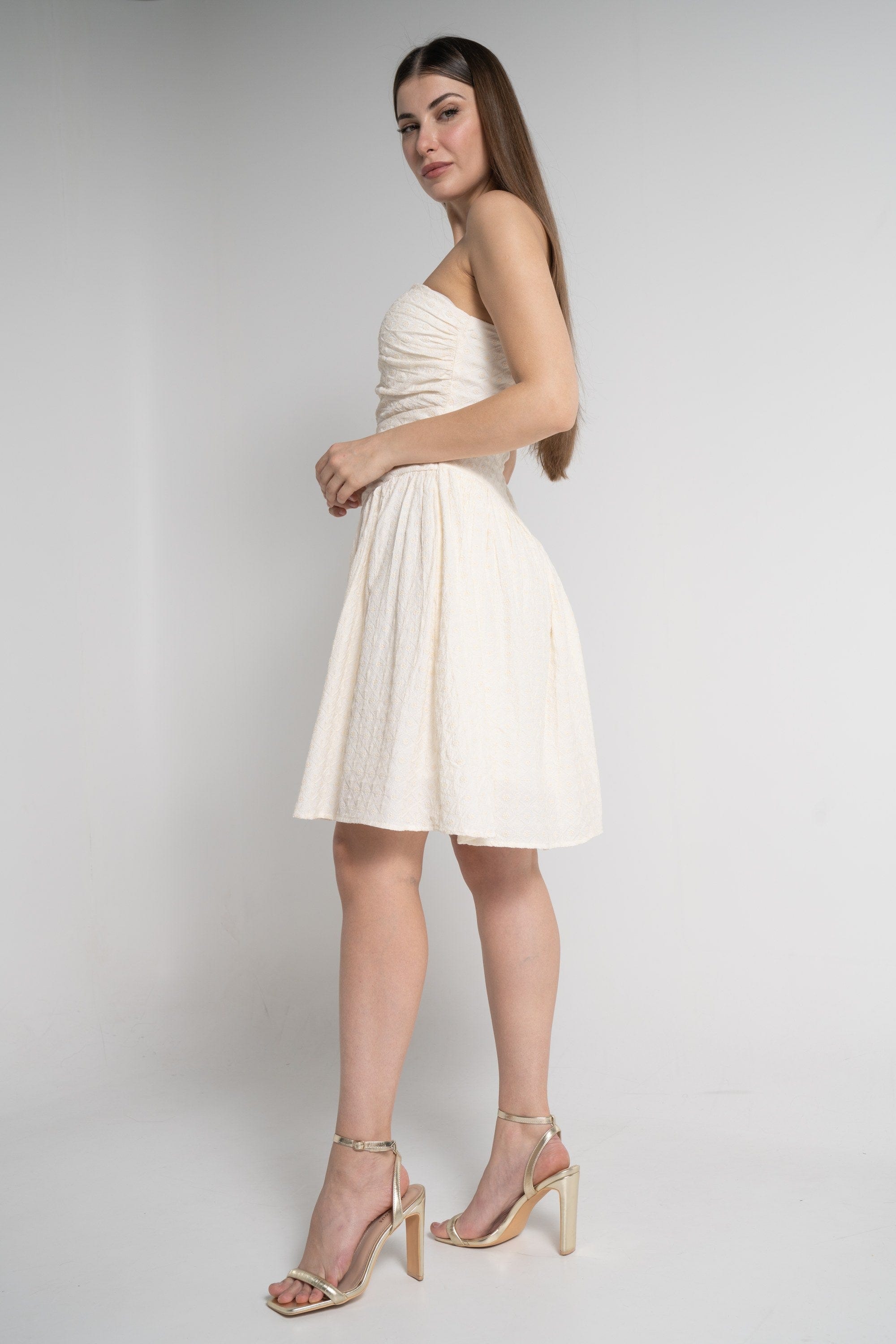 ميكا فستان بدون أكمام بطول الركبة سادة نسائي