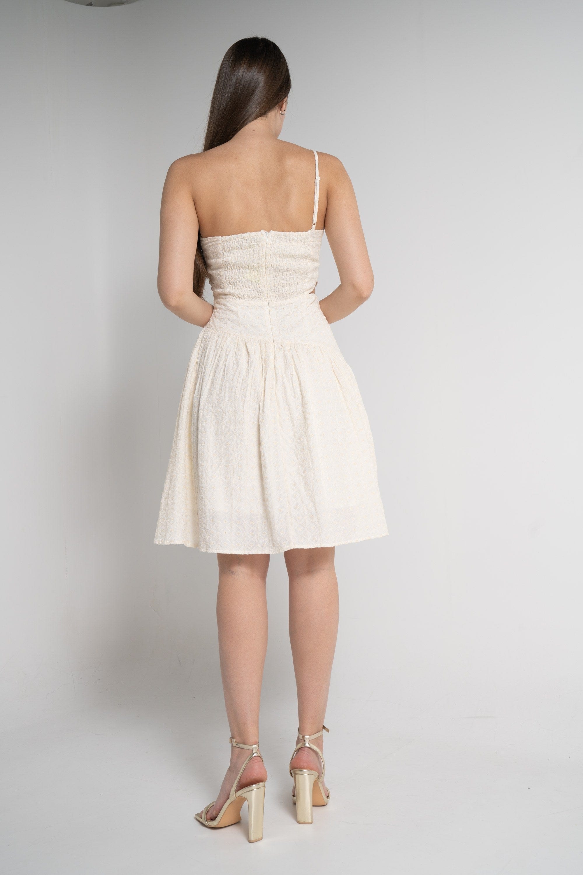 ميكا فستان بدون أكمام بطول الركبة سادة نسائي