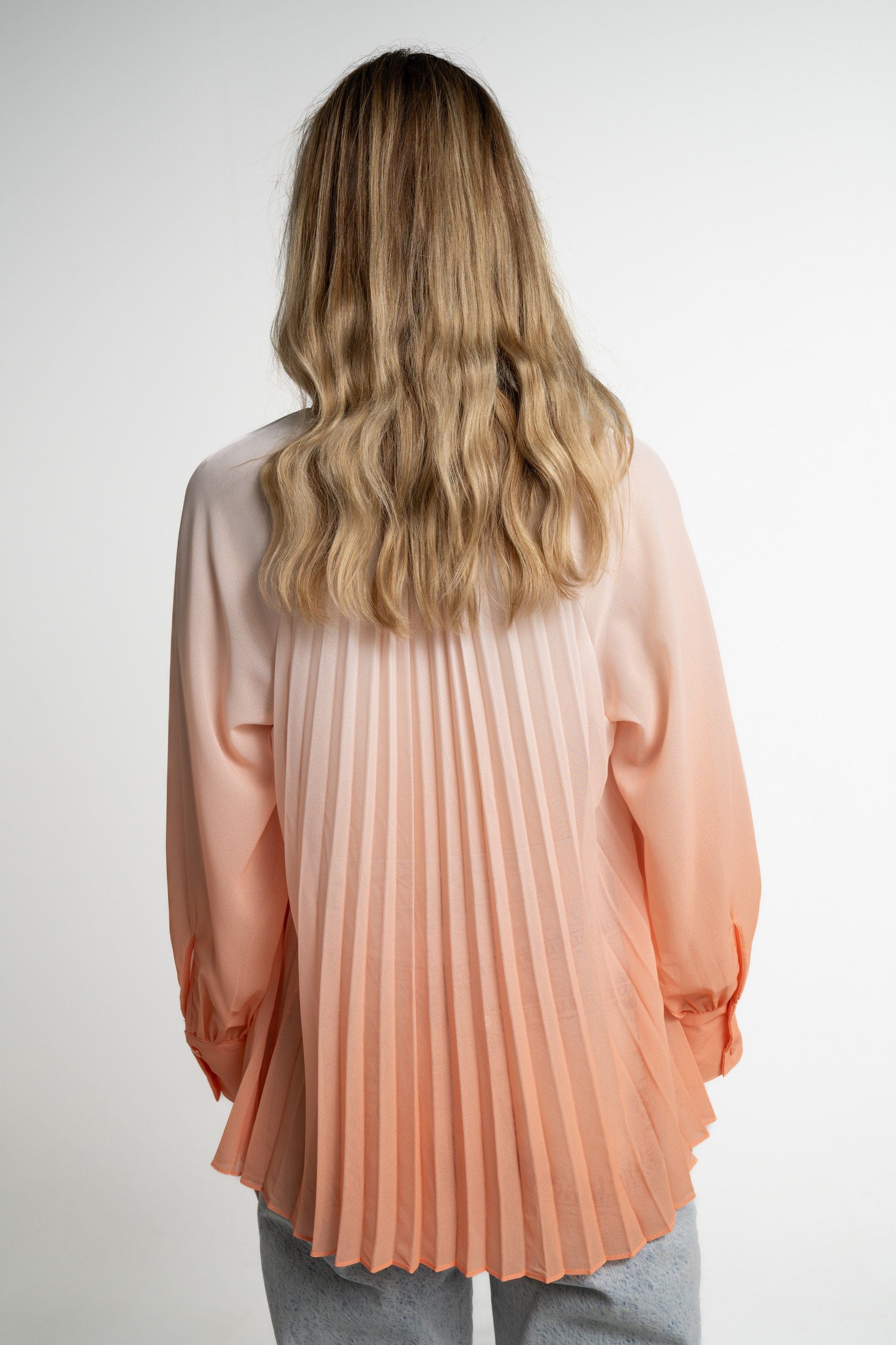 ميكا بلوزة بأكمام طويلة نسائية شفافة بليسية