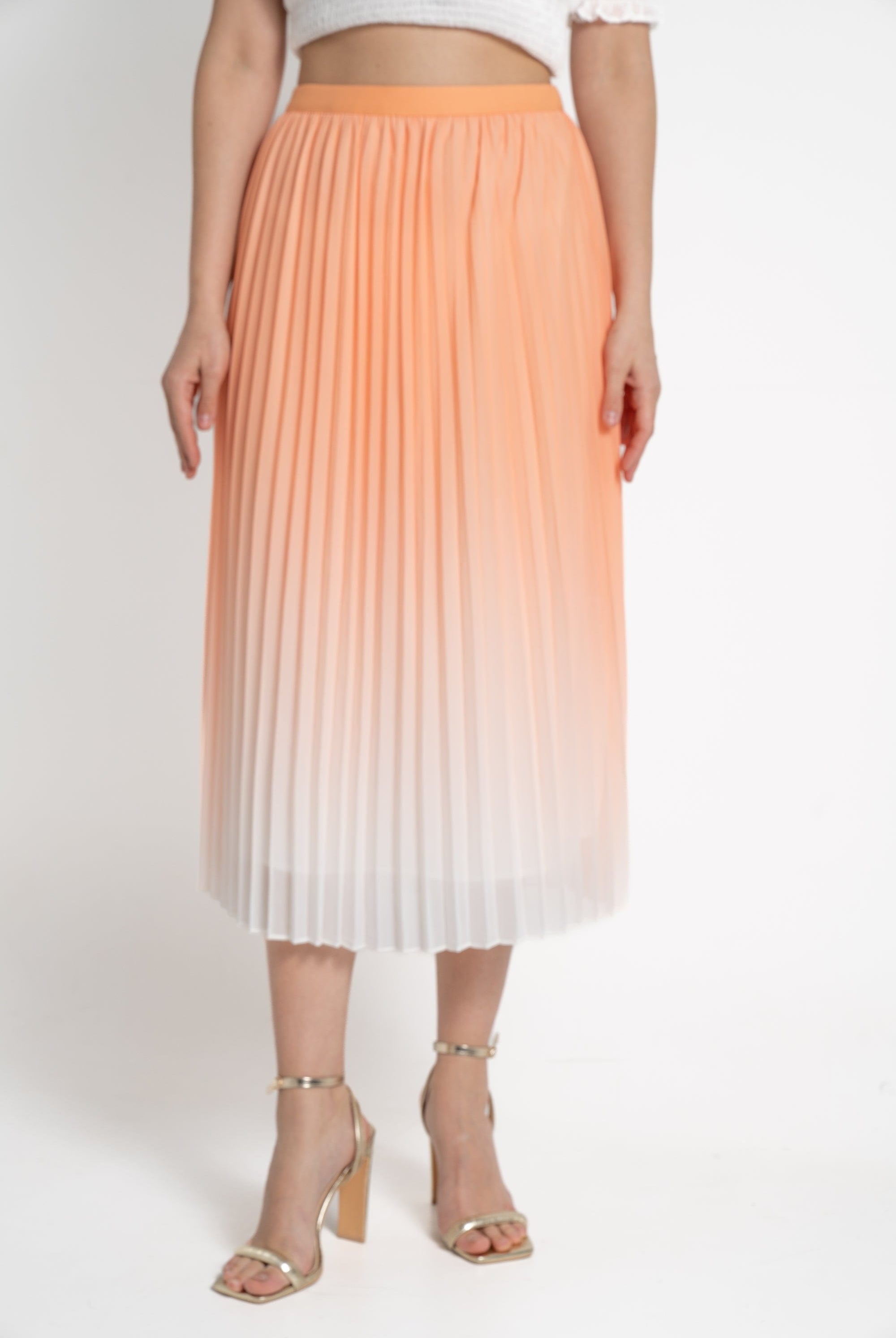 ميكا تنورة ميدي بليسيه ملونة نسائي