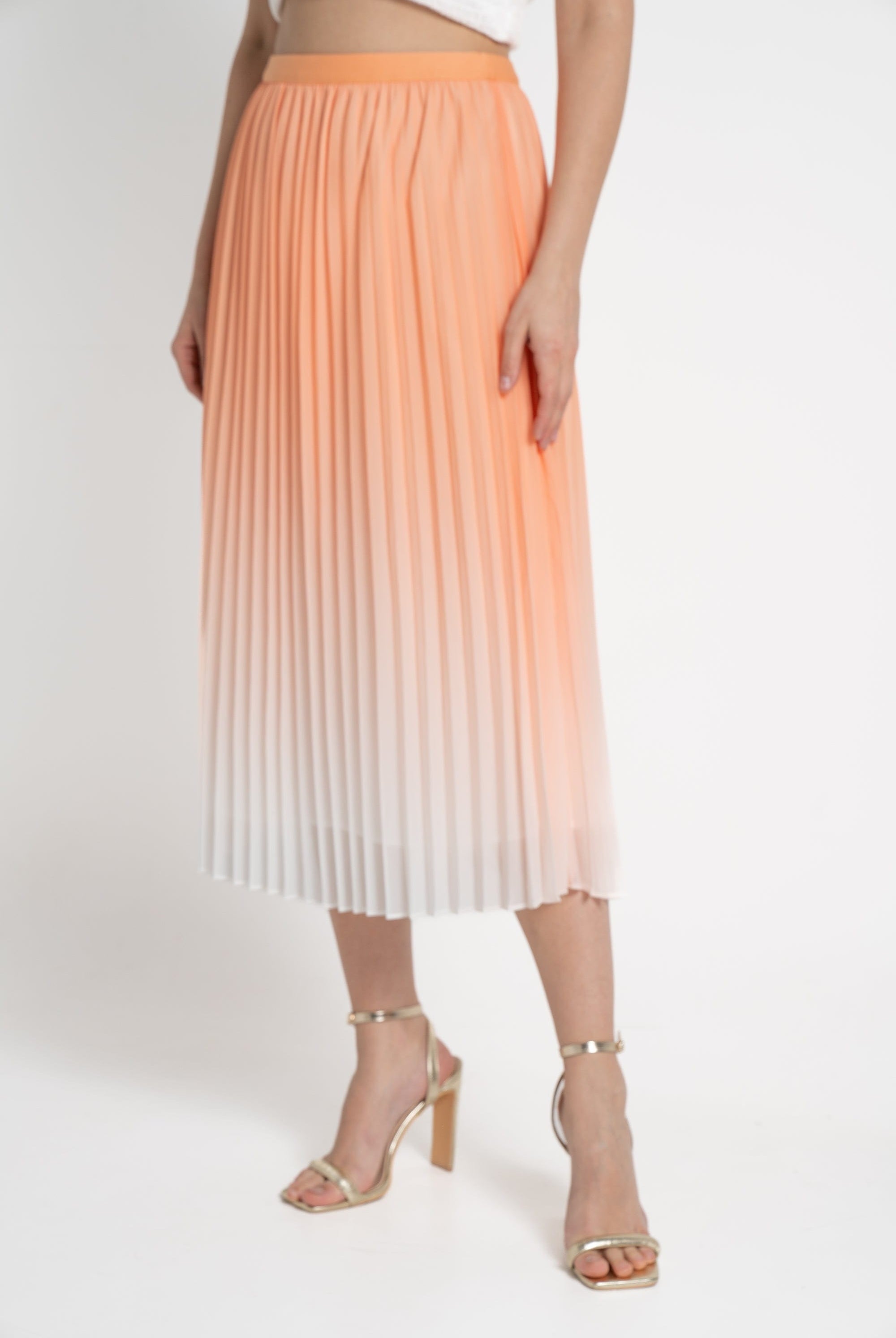 ميكا تنورة ميدي بليسيه ملونة نسائي