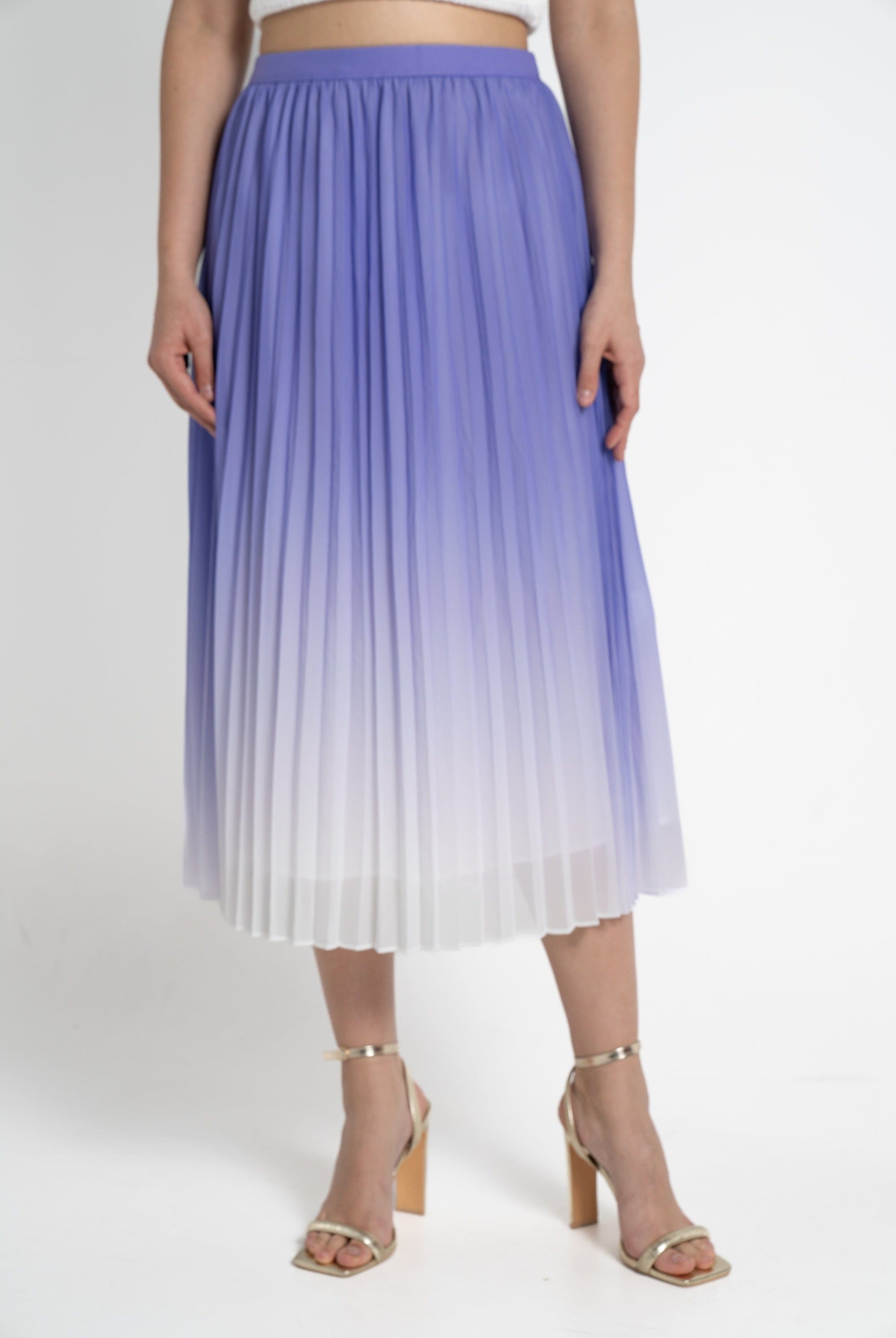 ميكا تنورة ميدي بليسيه ملونة نسائي