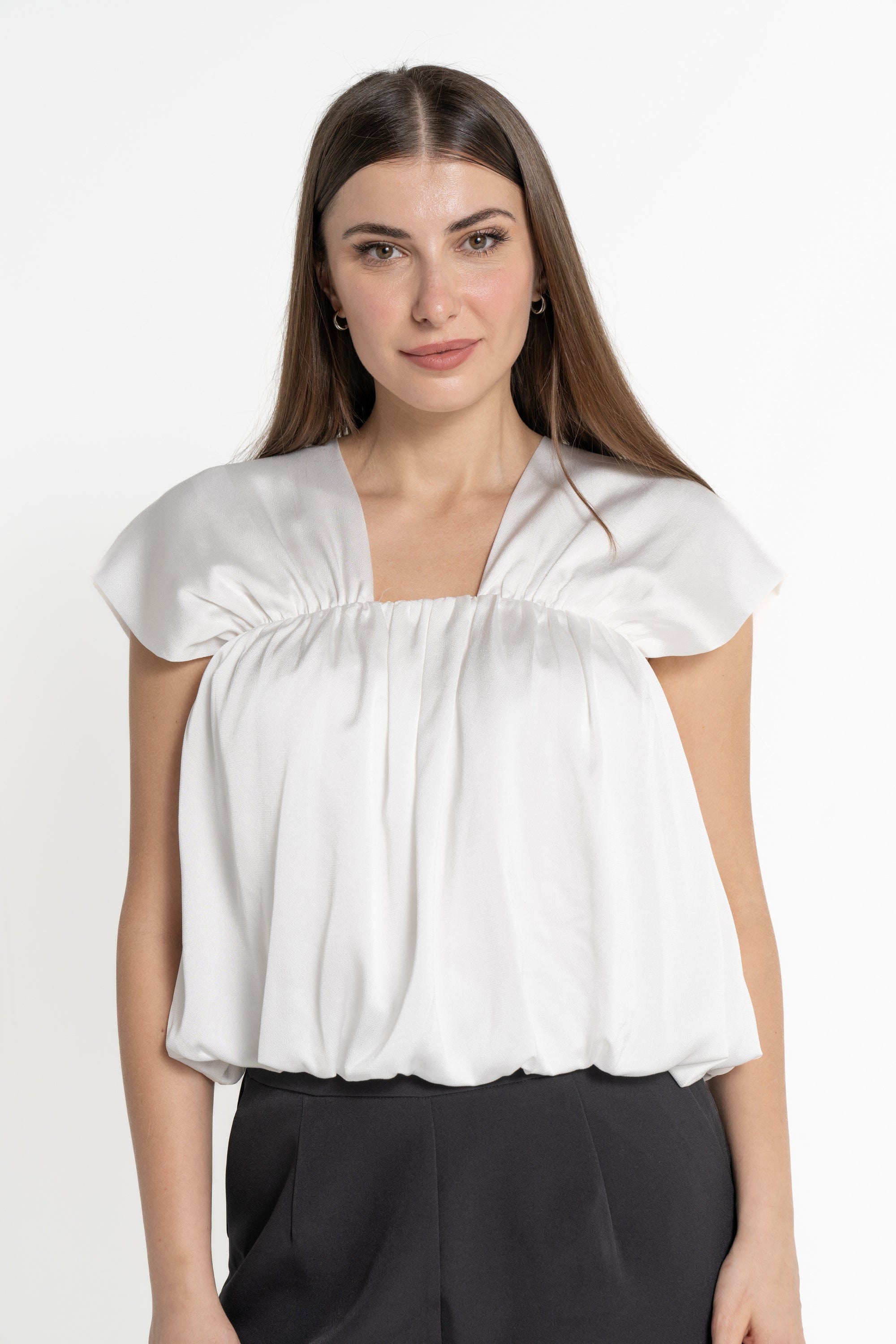 ميكا بلوزة بأكمام قصيرة سادة نسائي