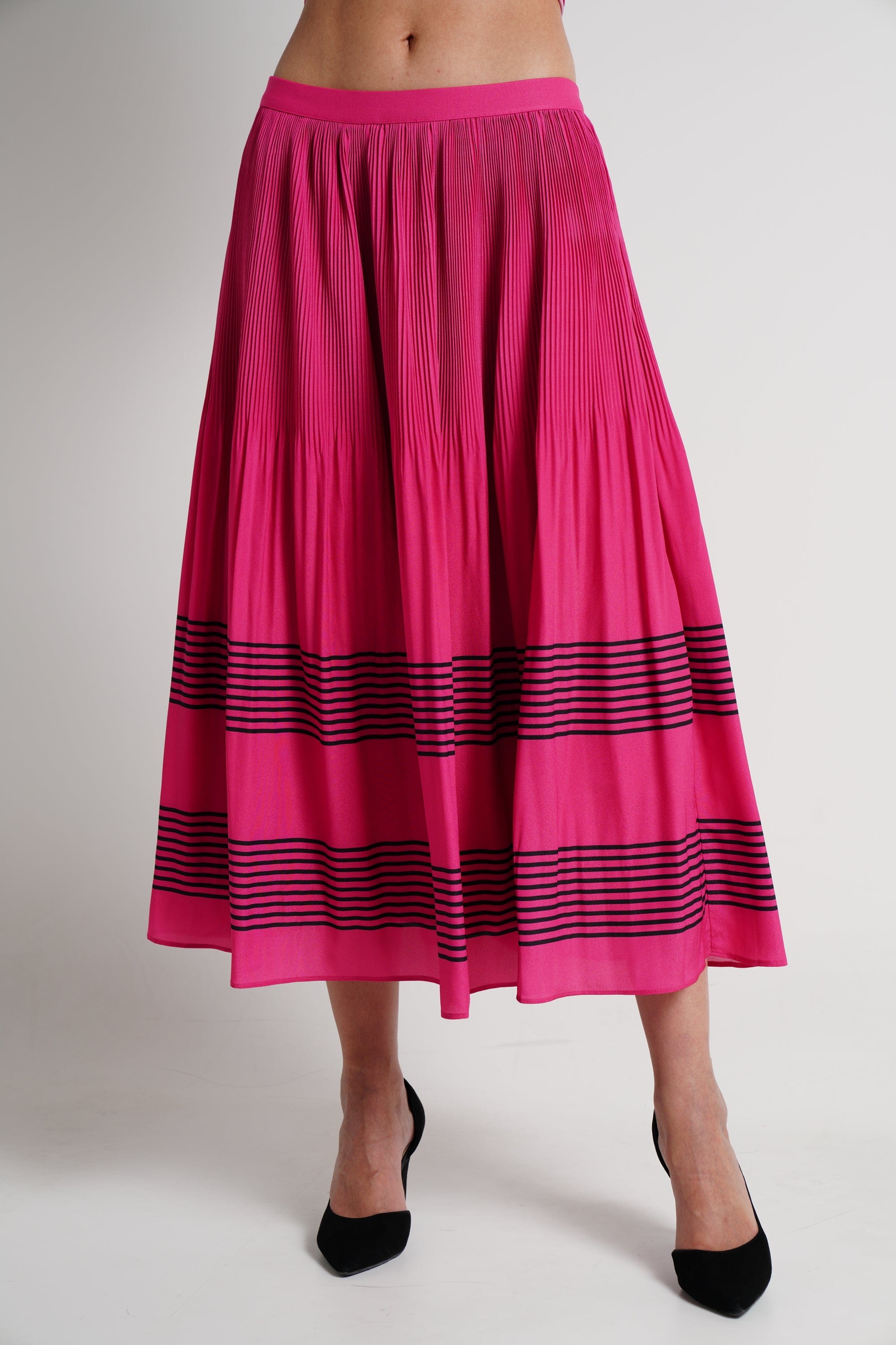 ميكا تنورة ميدي بليسيه واسعة نسائي فوشيا