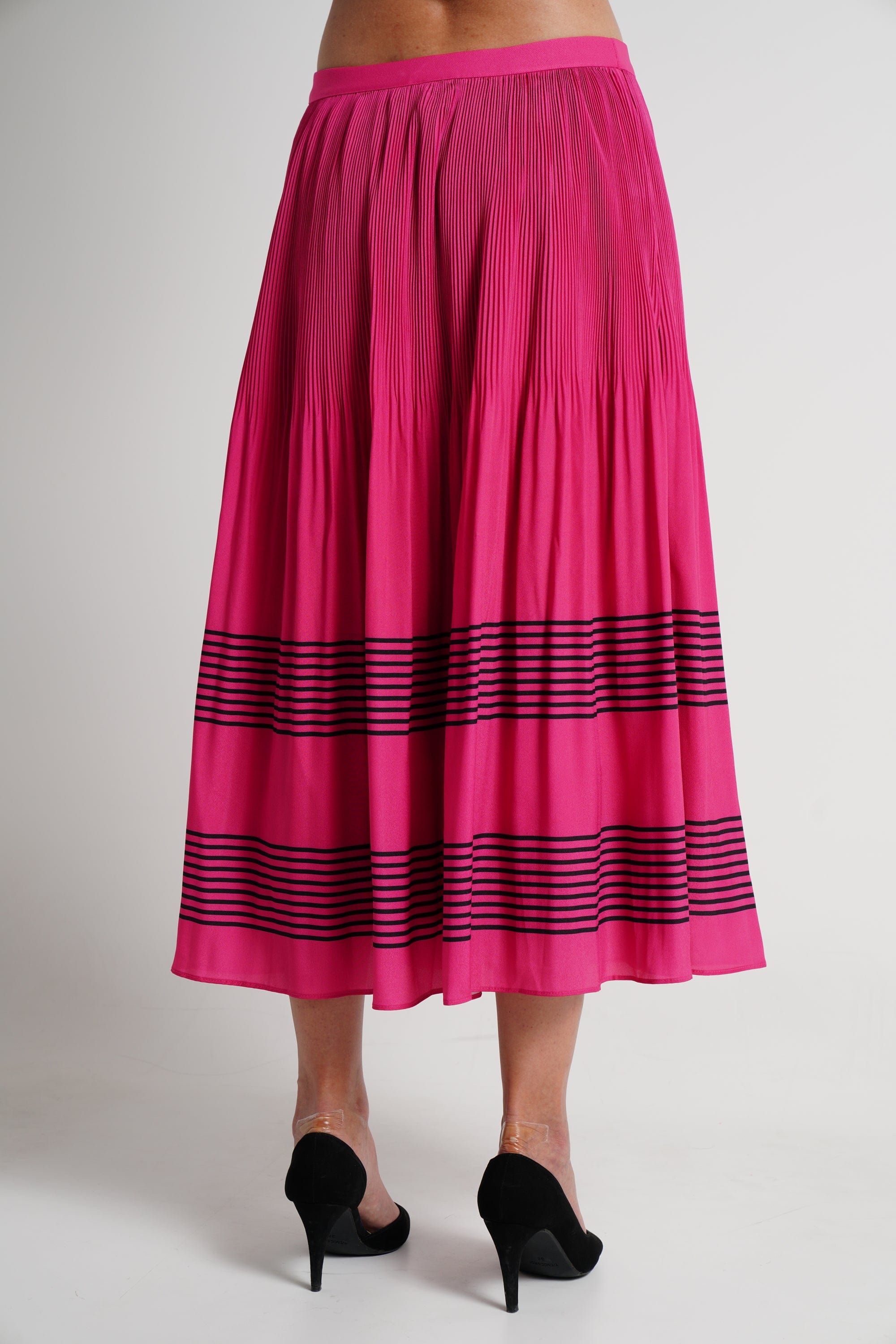 ميكا تنورة ميدي بليسيه واسعة نسائي فوشيا