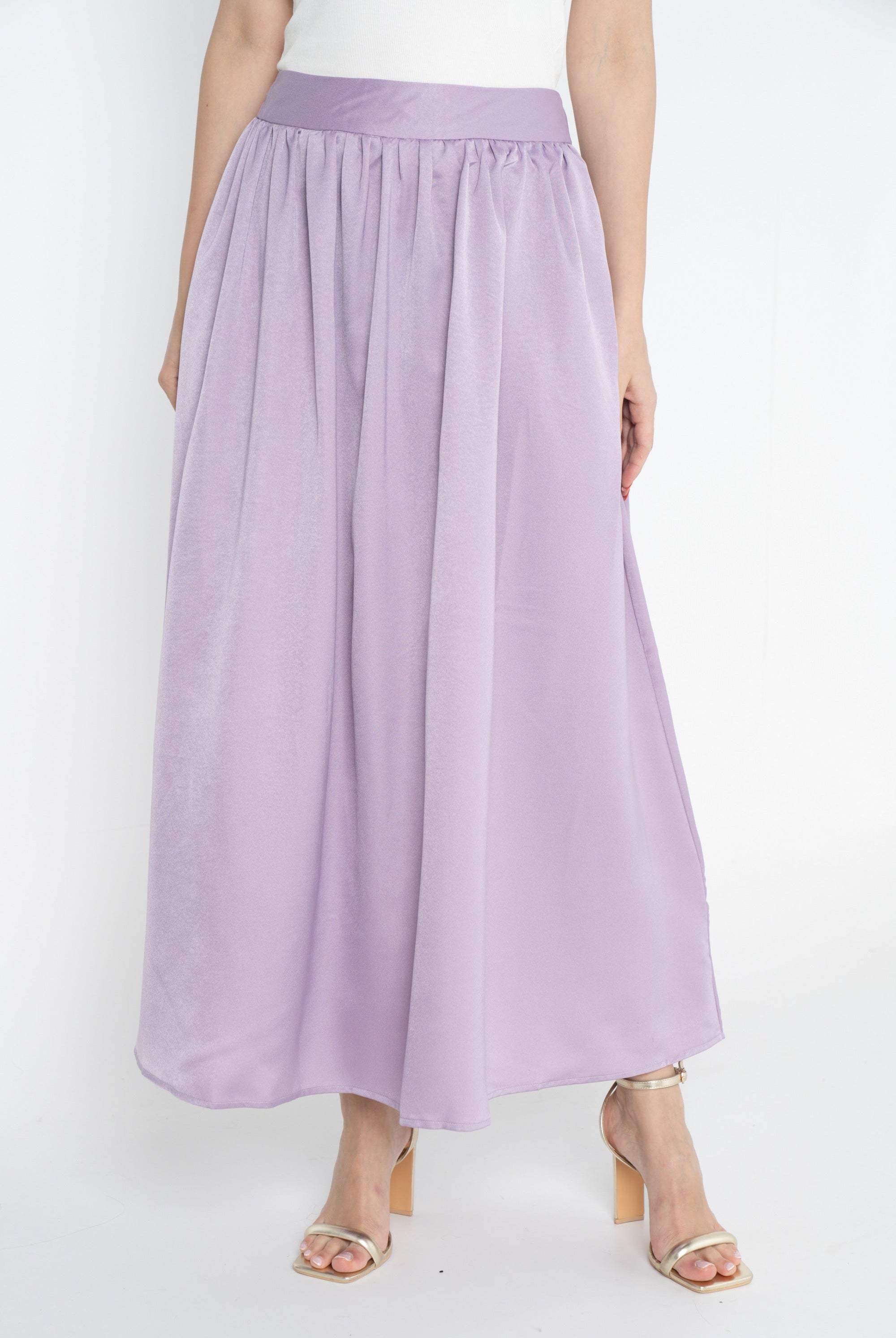 ميكا تنورة واسعة سادة طويلة كلوش