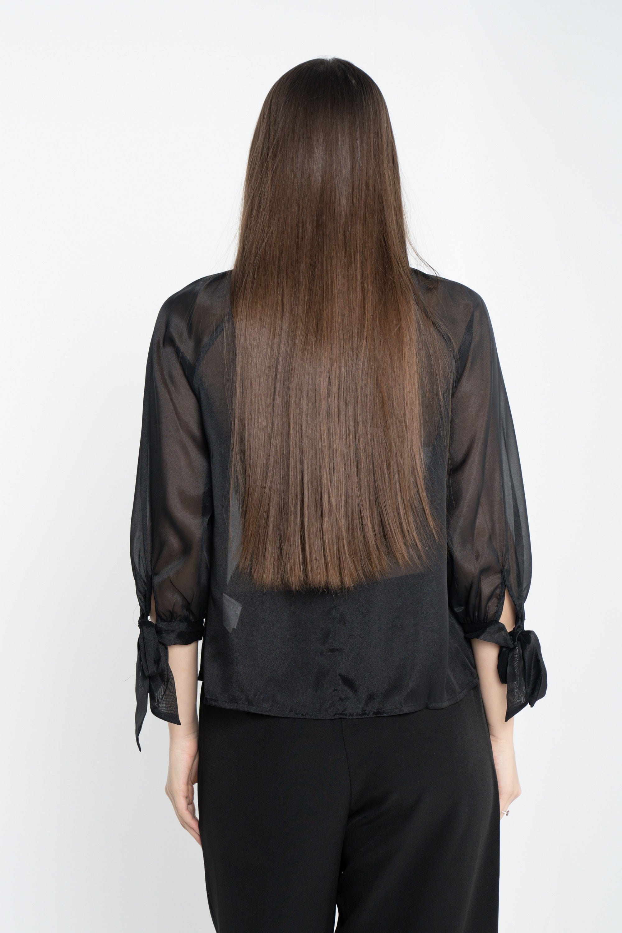 ميكا بلوزة سادة شفافة 3/4 كم بف نسائي