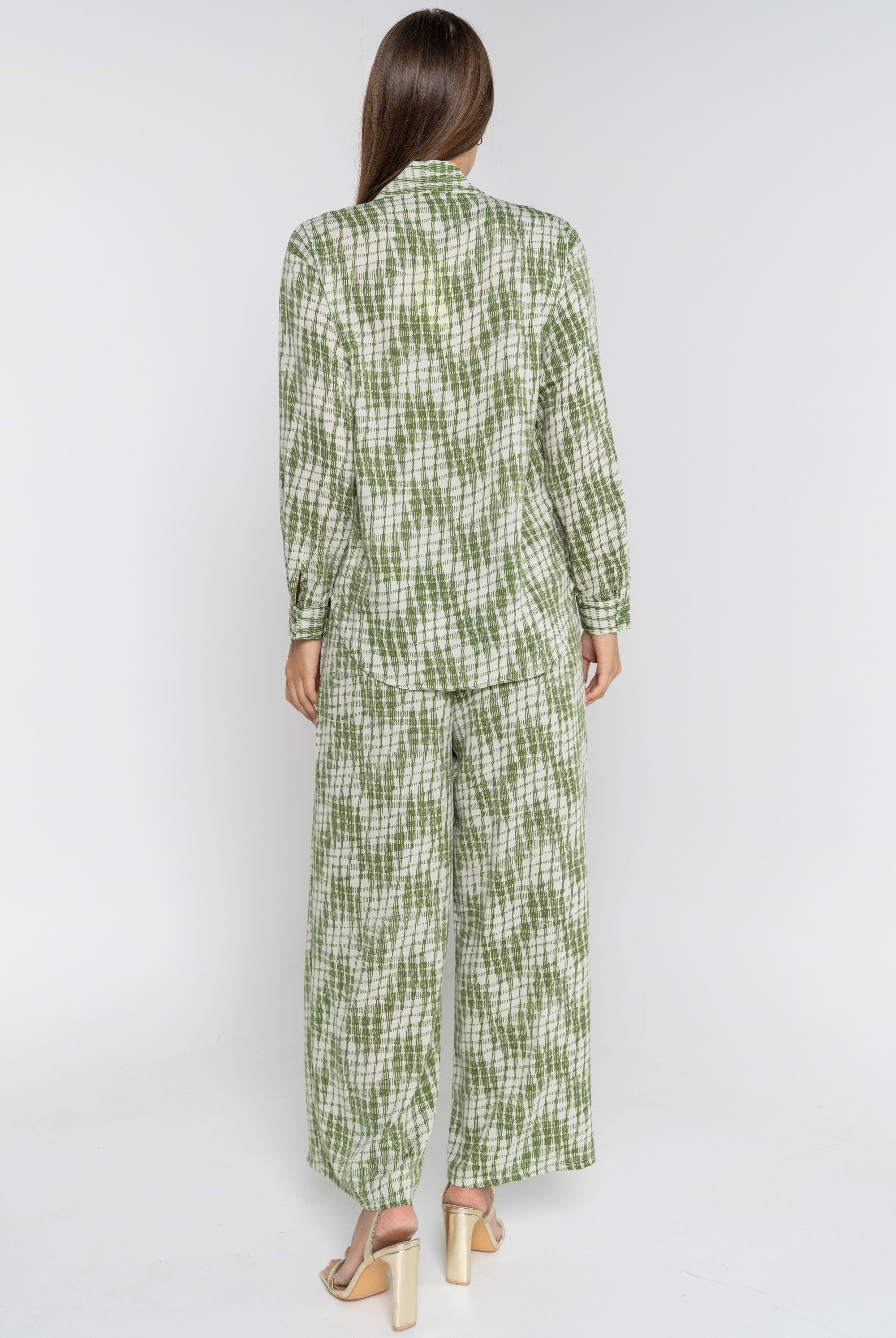 ميكا بنطلون طويل منقوش واسع