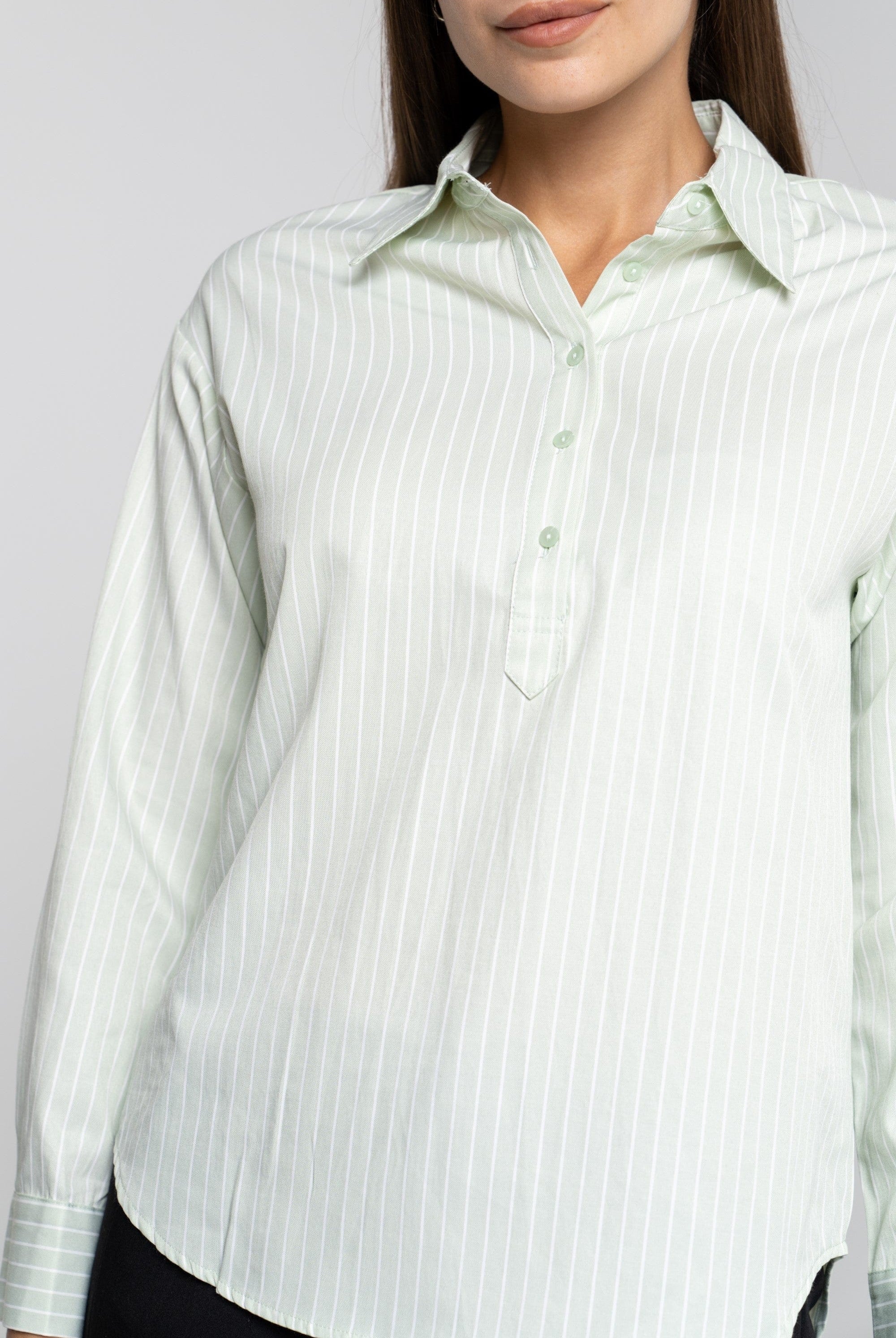 ميكا بلوزة مخططة بالطول أكمام طويلة