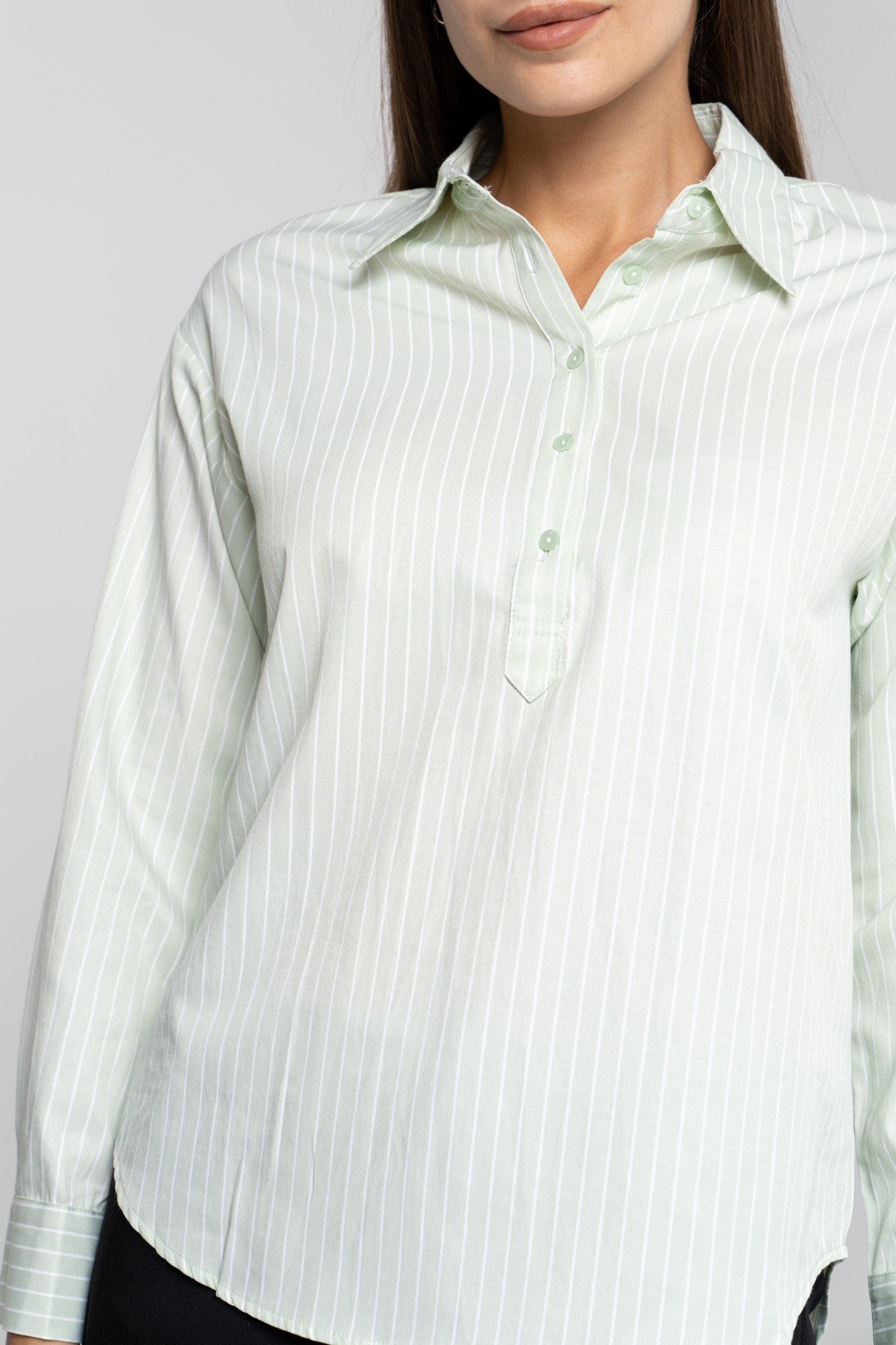 ميكا بلوزة مخططة بالطول أكمام طويلة