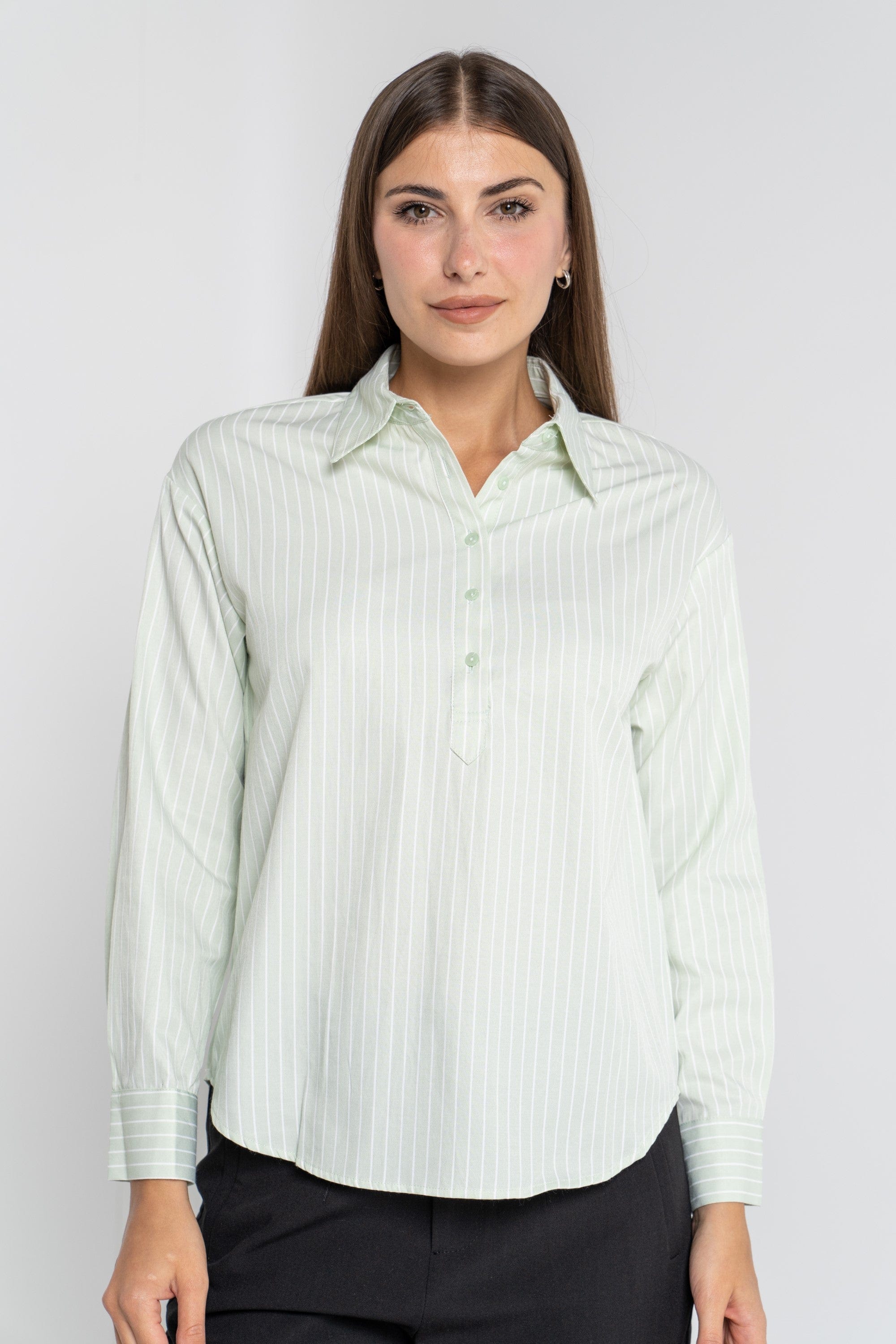 ميكا بلوزة مخططة بالطول أكمام طويلة