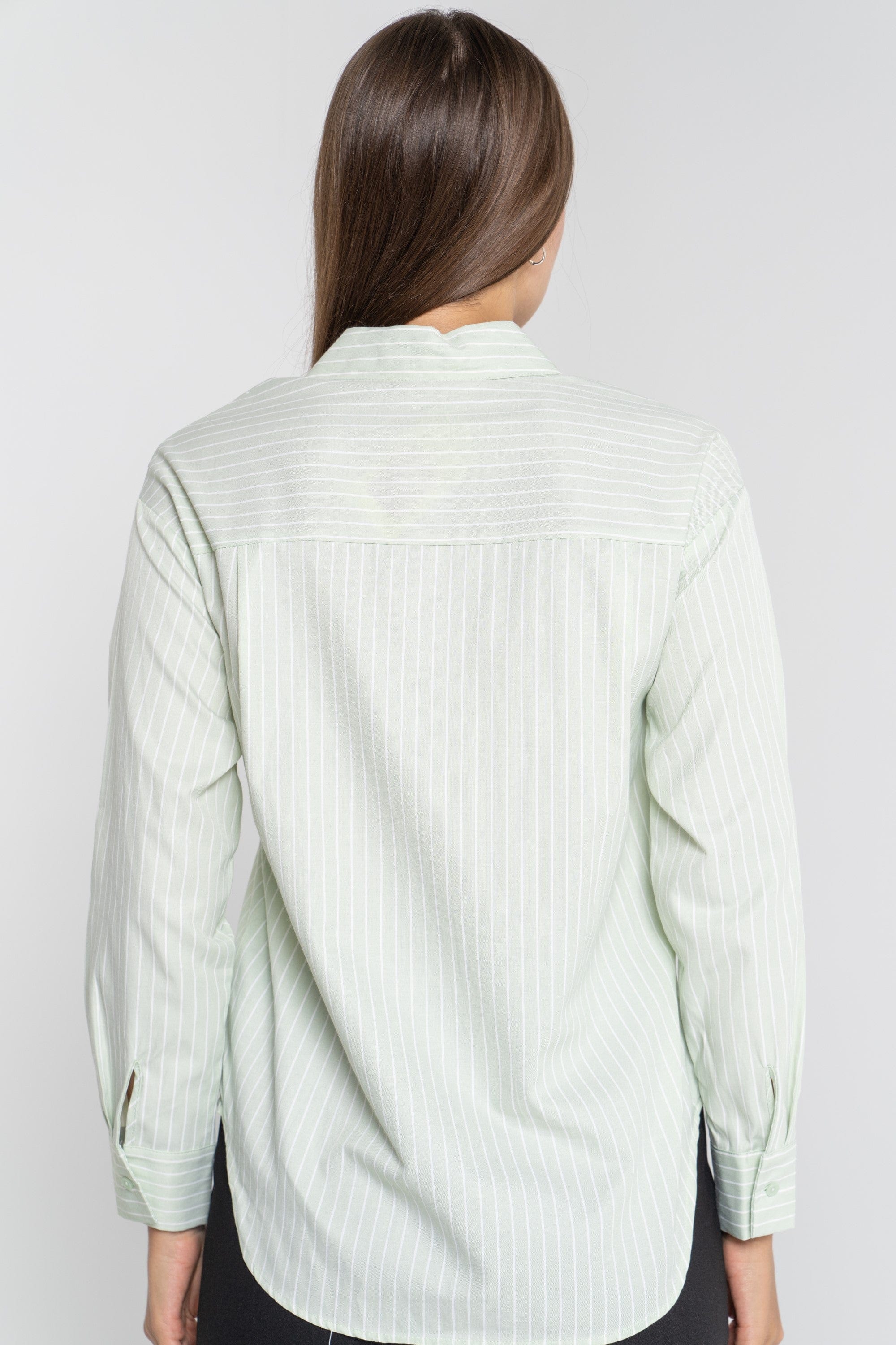 ميكا بلوزة مخططة بالطول أكمام طويلة