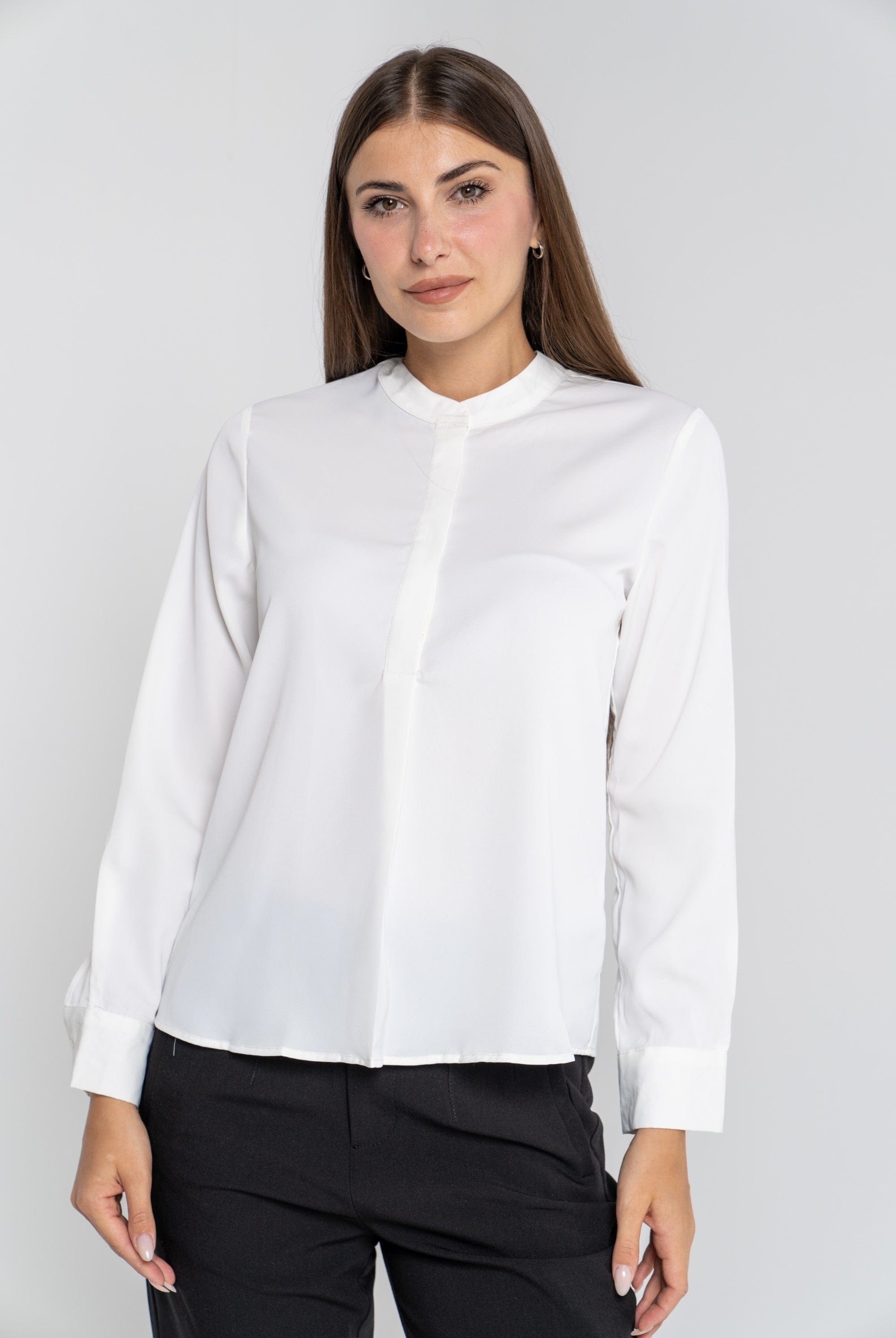 ميكا بلوزة سادة أكمام طويلة