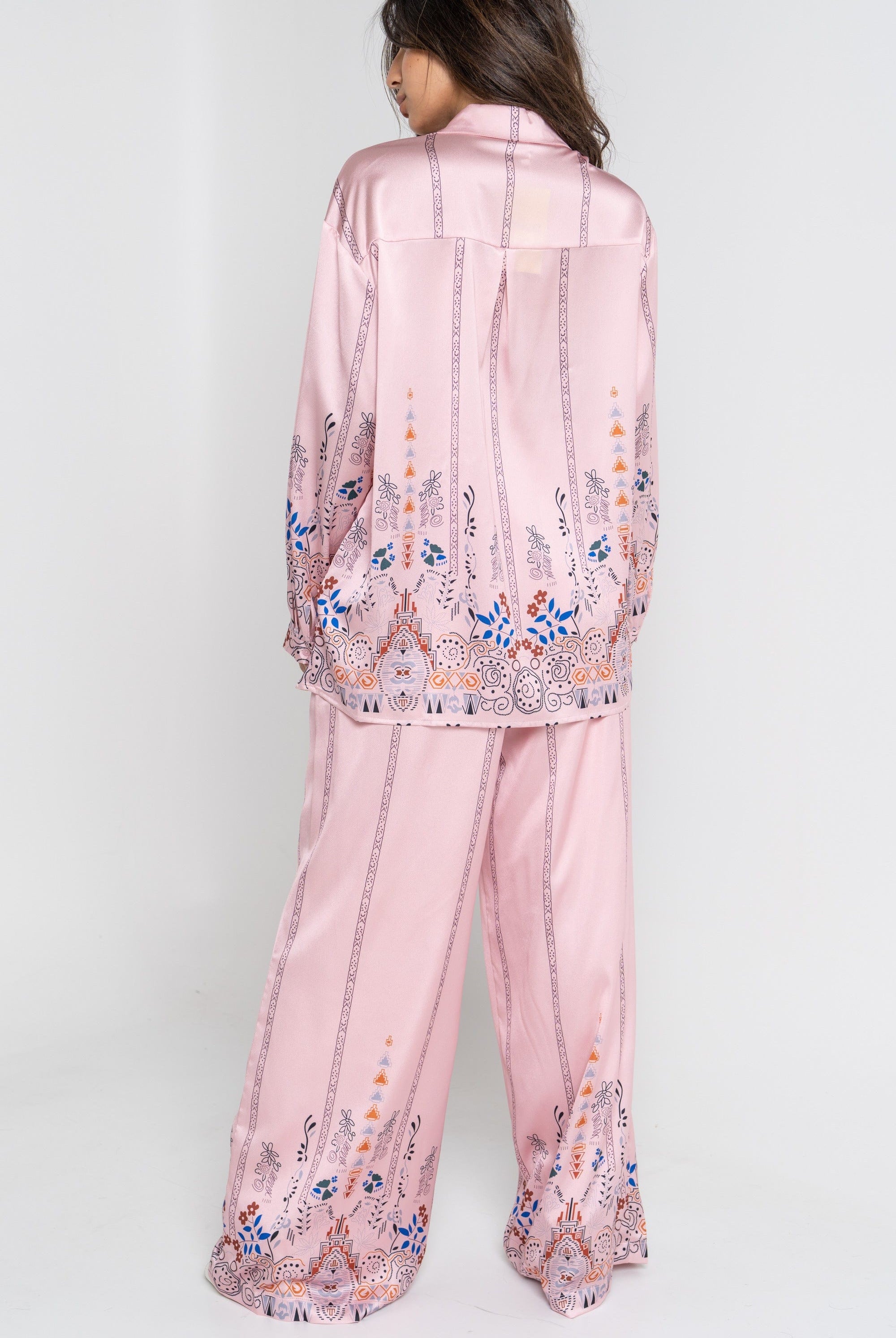 ميكا بنطلون طويل منقوش واسع نسائي