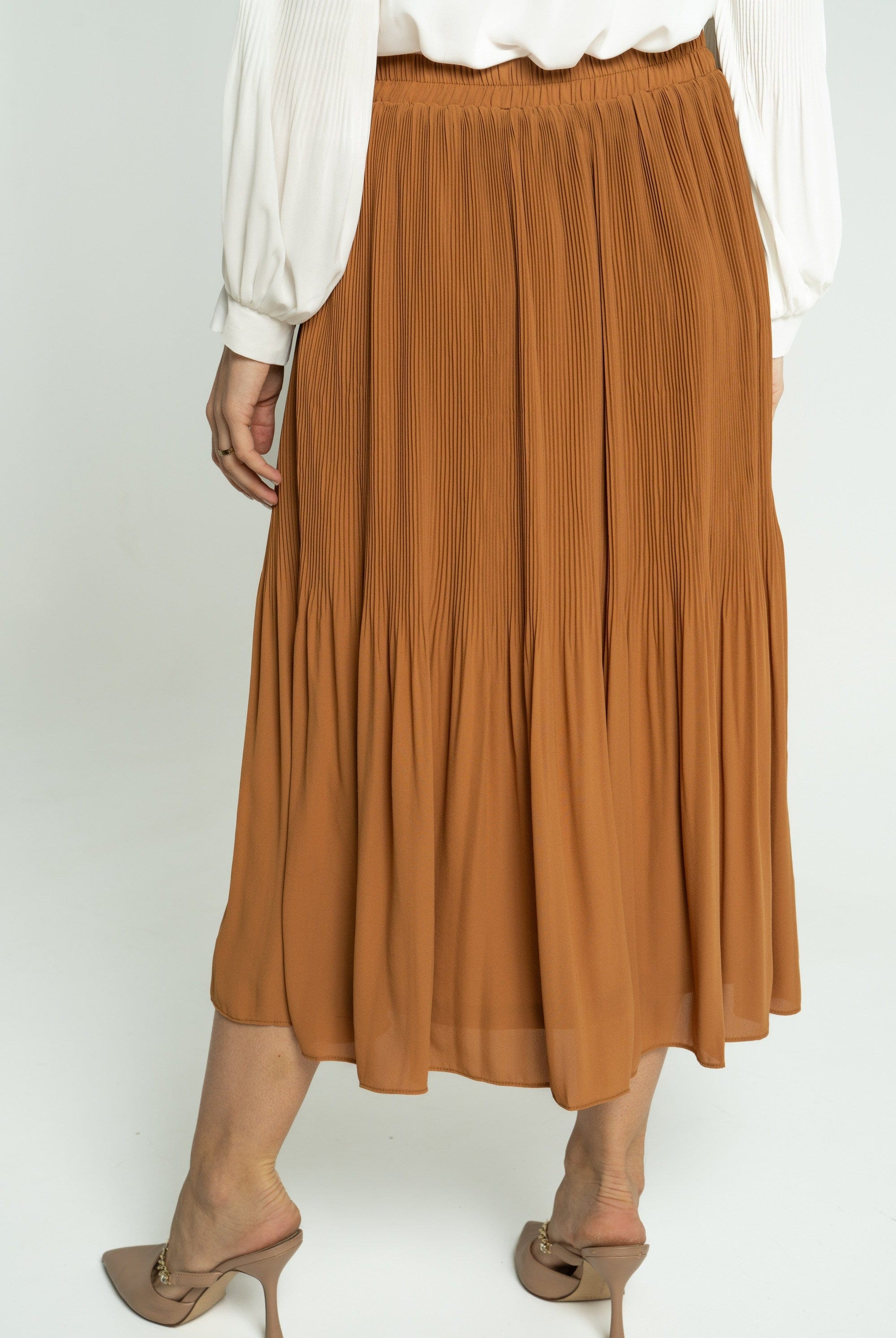 ميكا تنورة ميدي سادة مكشكشة نسائي