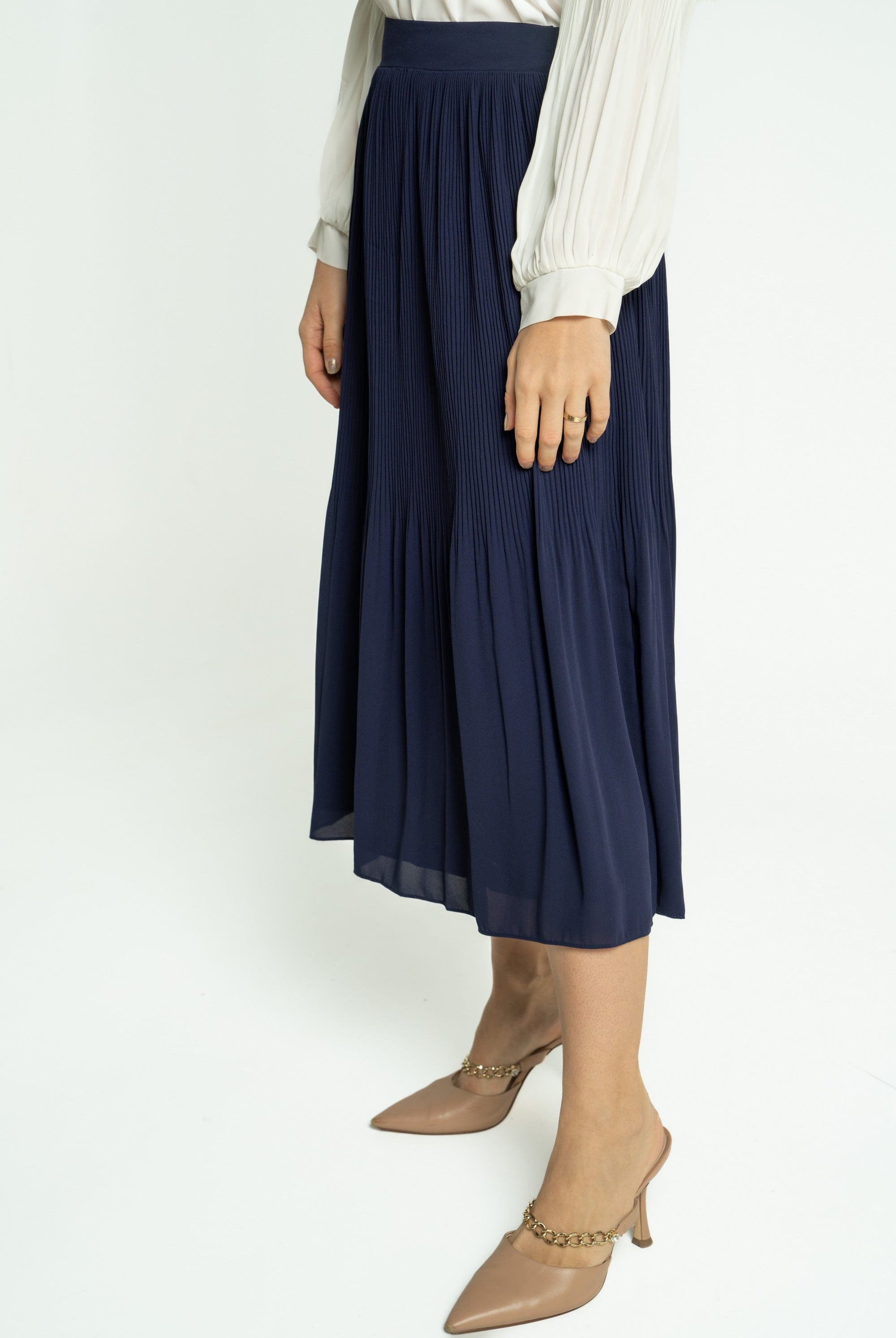 ميكا تنورة ميدي سادة مكشكشة نسائي