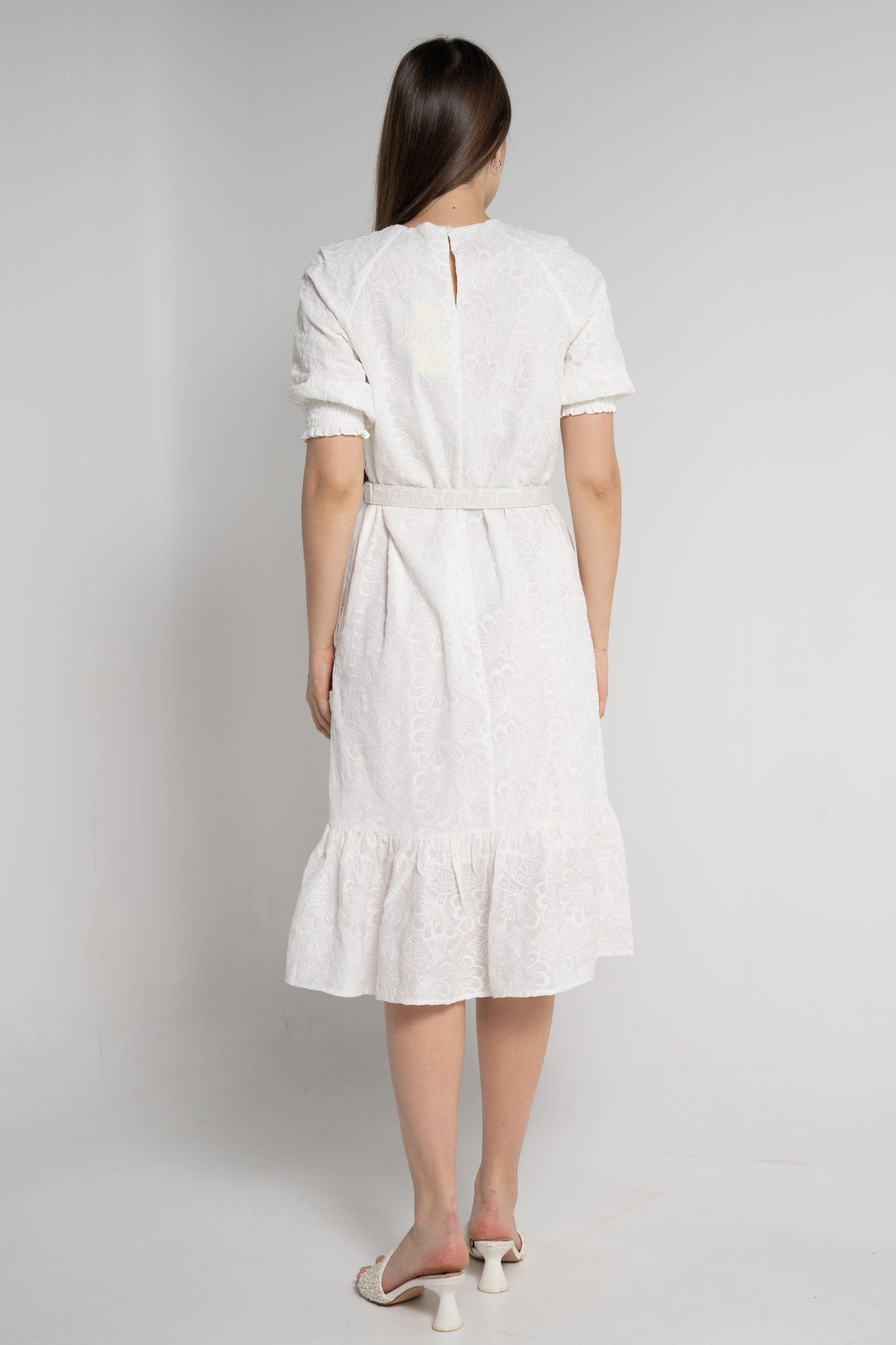 ميكا فستان ميدي بأكمام 3/4 مورد نسائي