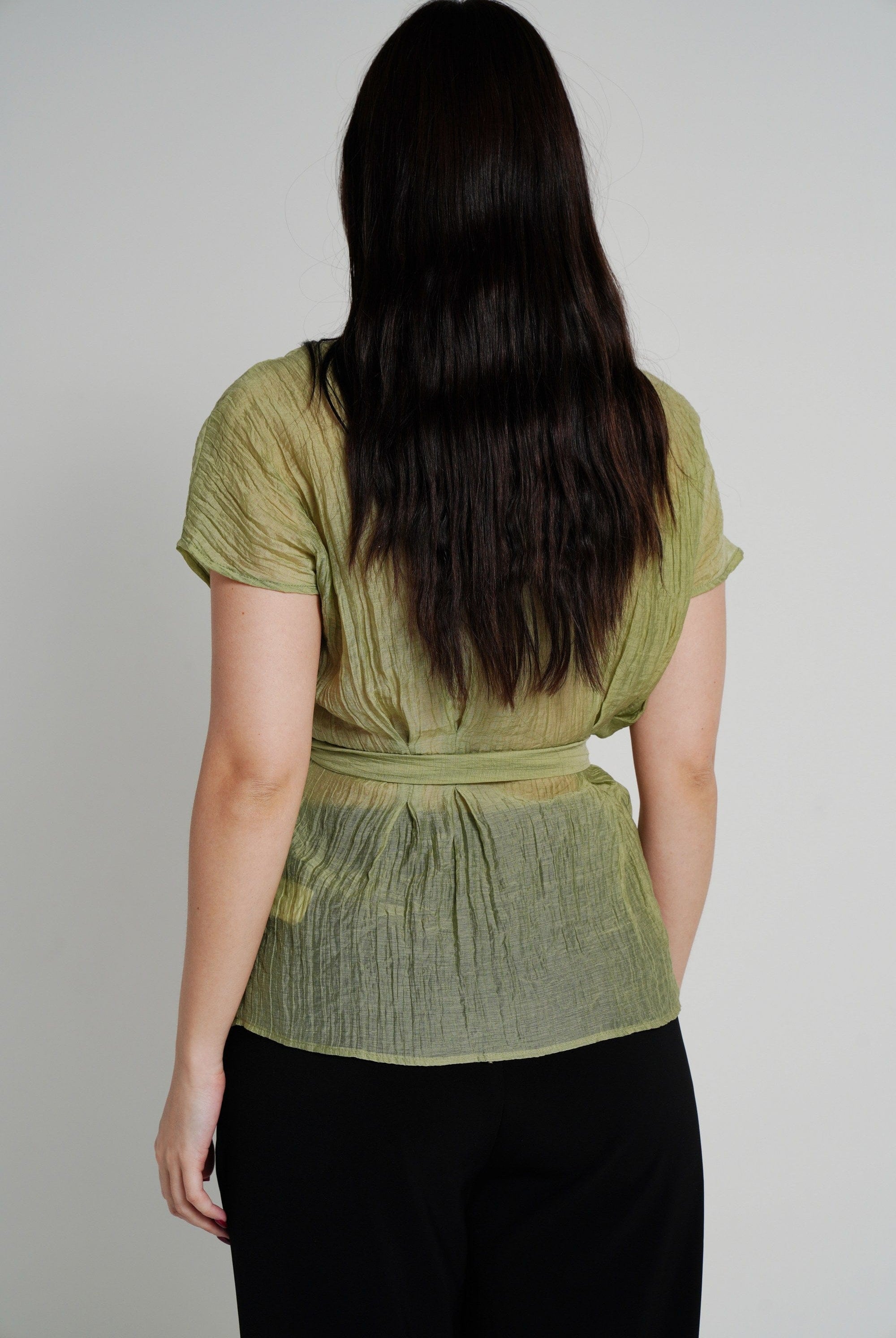 ميكا قميص بأكمام قصيرة برباط خصر