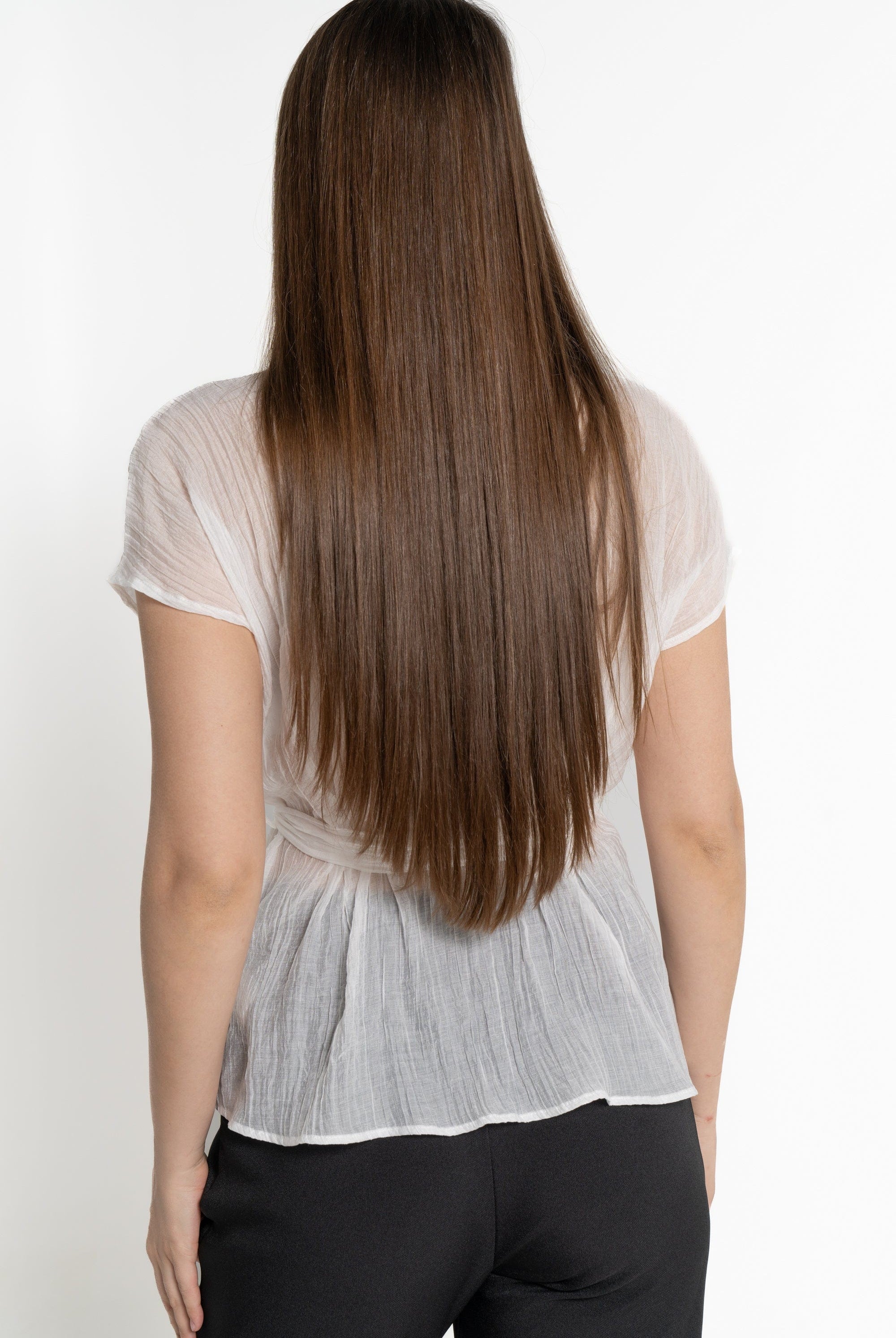 ميكا قميص بأكمام قصيرة برباط خصر