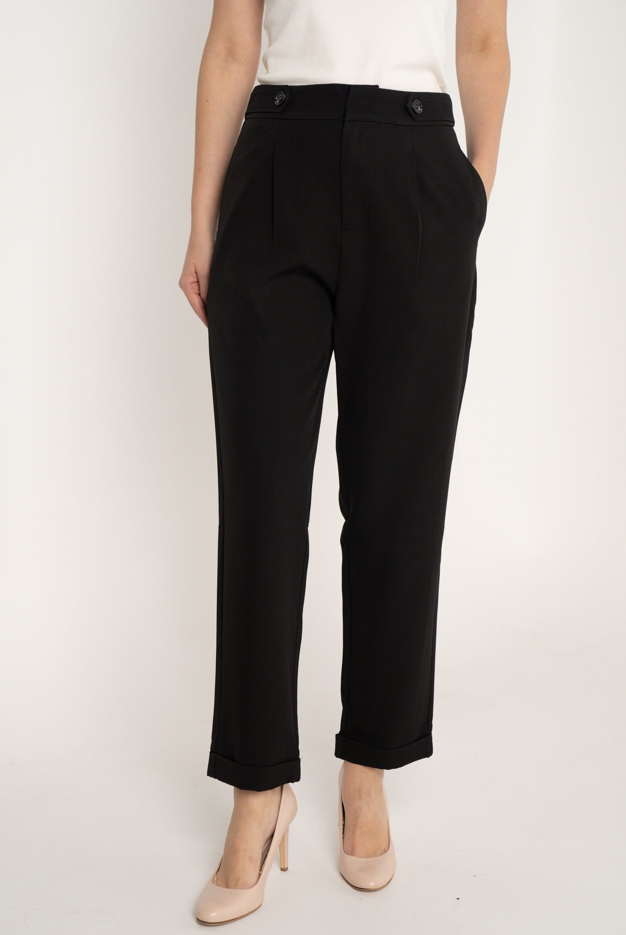 ميكا بنطلون طويل بخصر مرتفع