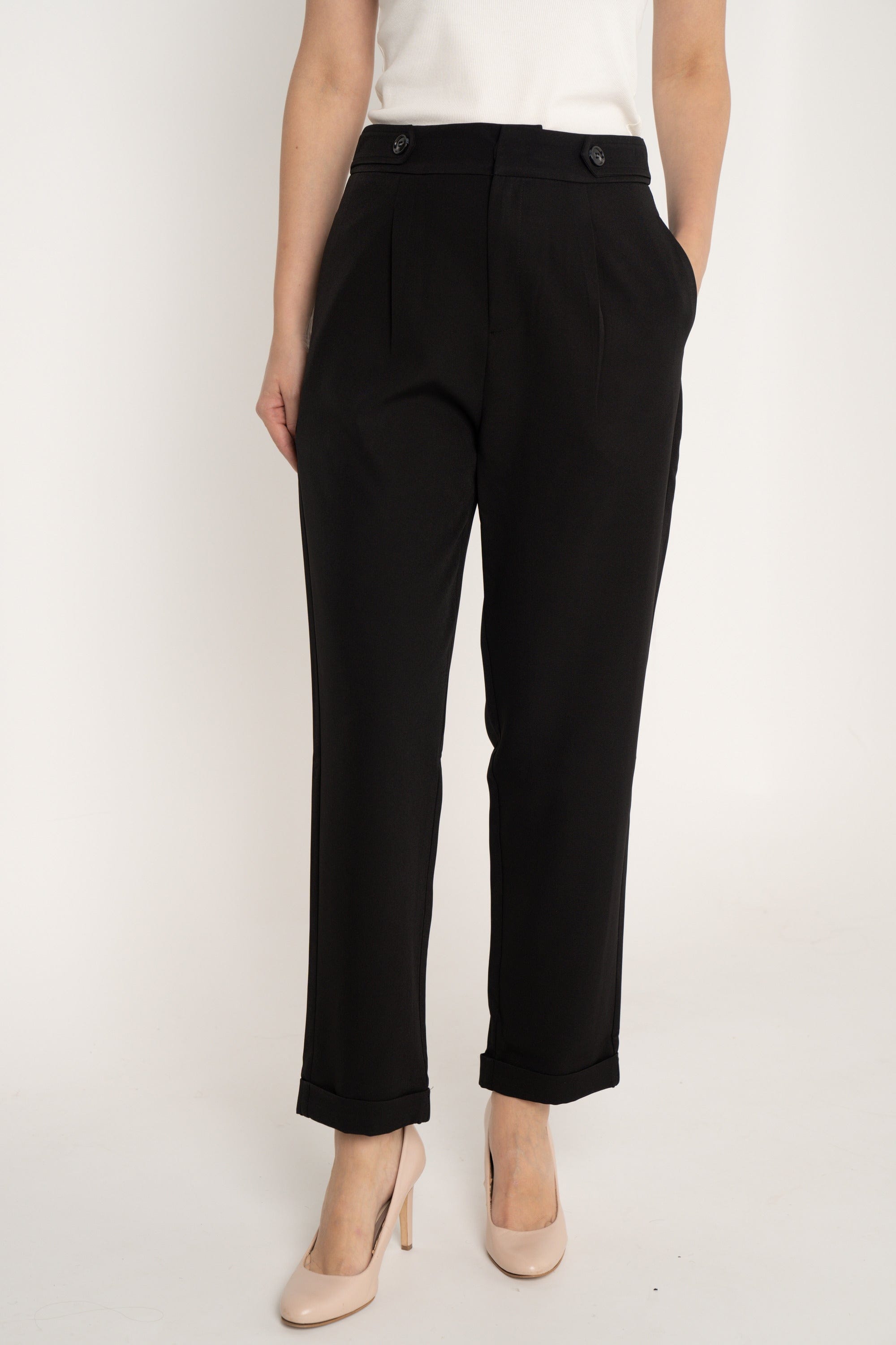 ميكا بنطلون طويل بخصر مرتفع