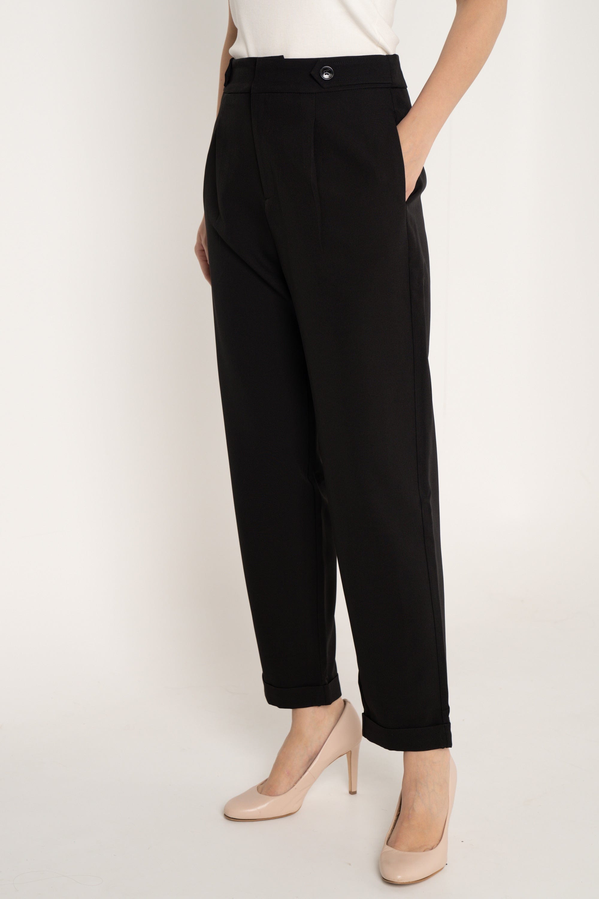 ميكا بنطلون طويل بخصر مرتفع