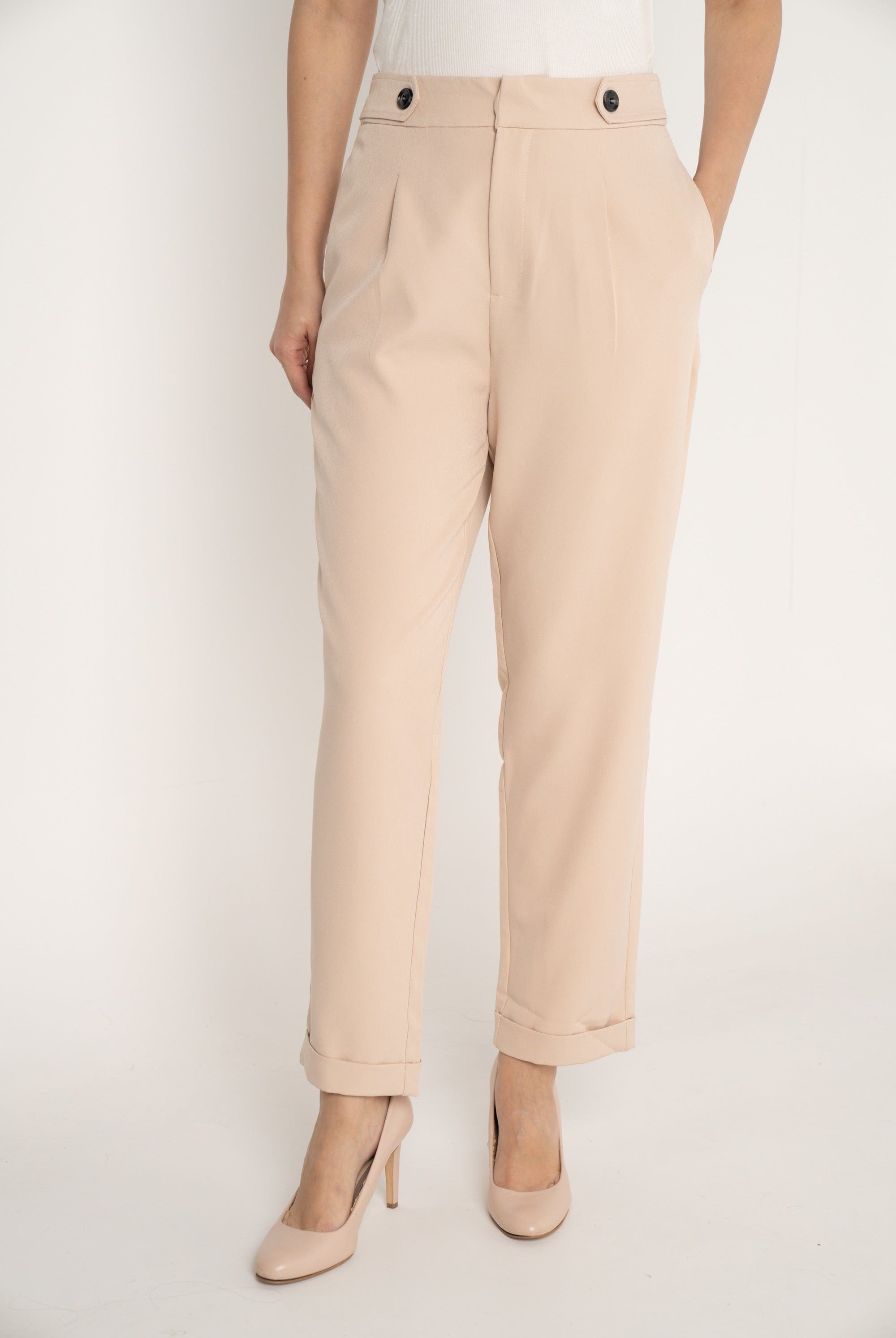 ميكا بنطلون طويل بخصر مرتفع