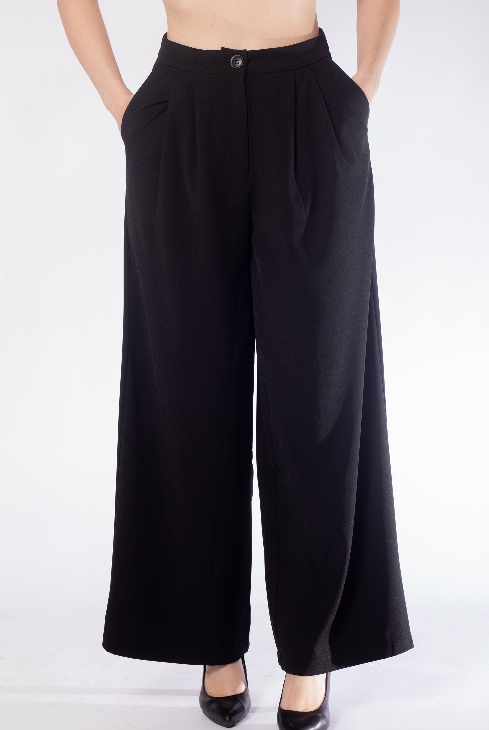 ميكا بنطلون طويل سادة واسع نسائي