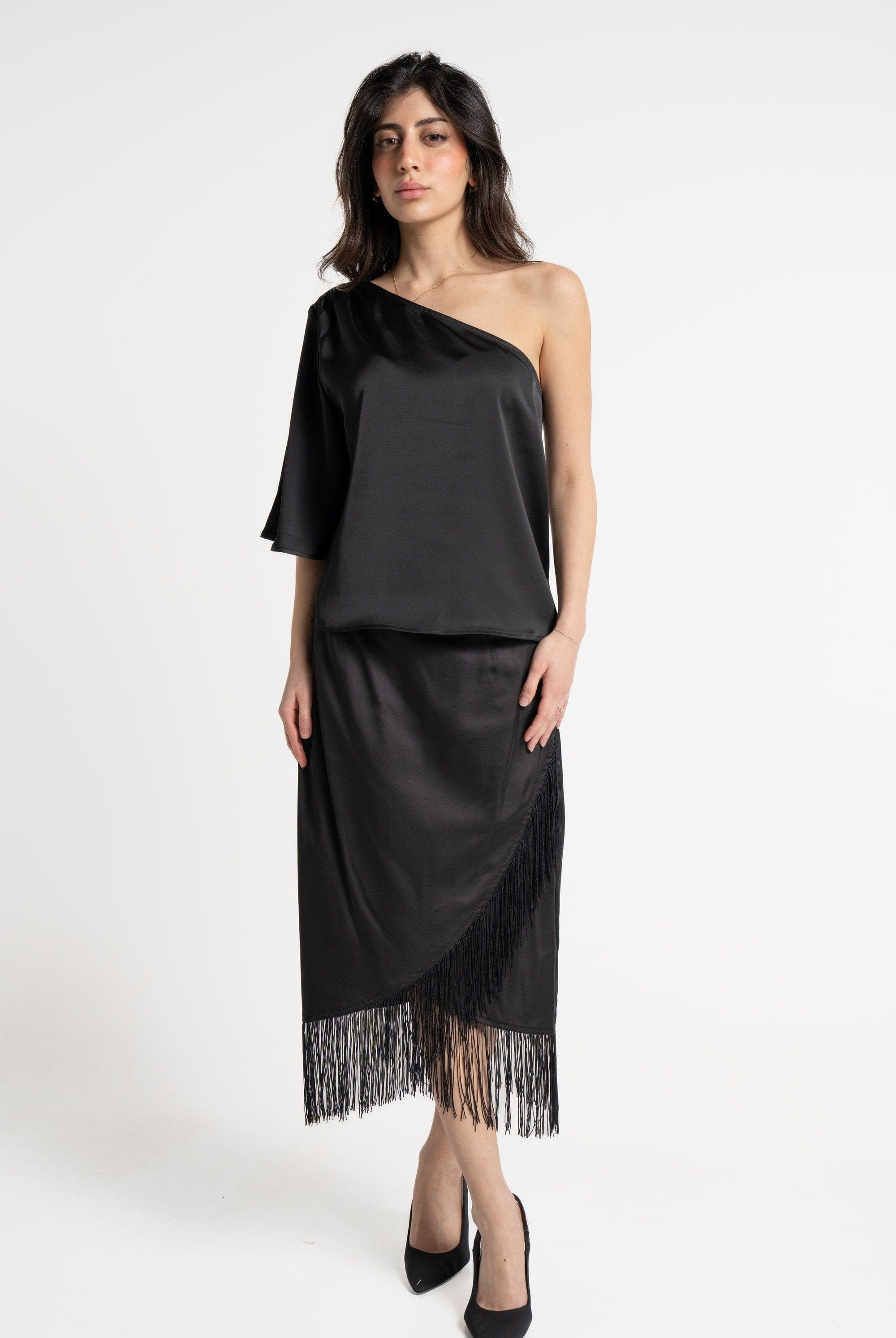 ميكا تنورة ميدي نسائية ناعمة بحبال