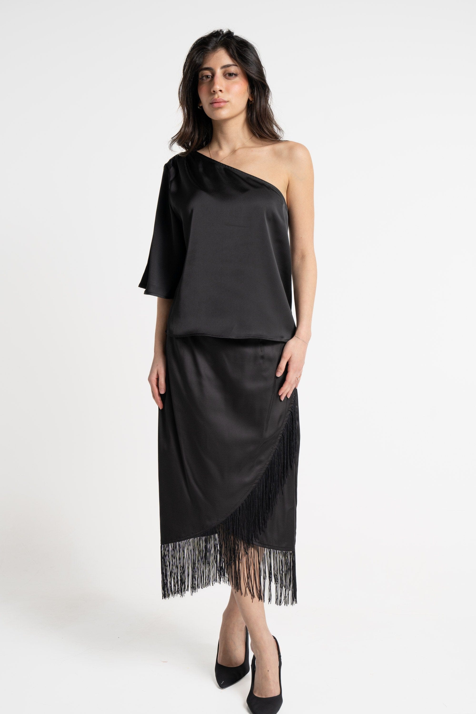 ميكا تنورة ميدي نسائية ناعمة بحبال