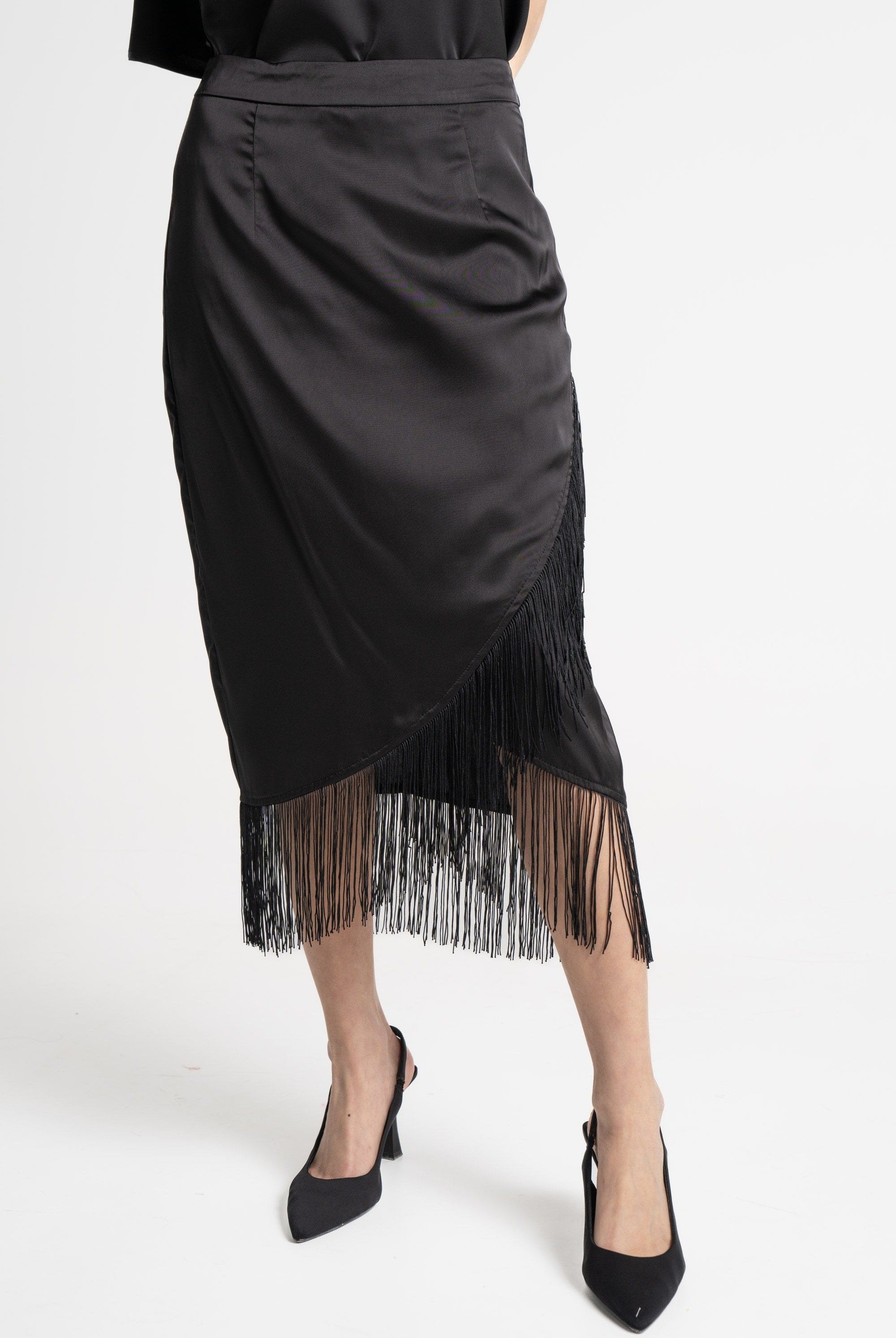 ميكا تنورة ميدي نسائية ناعمة بحبال