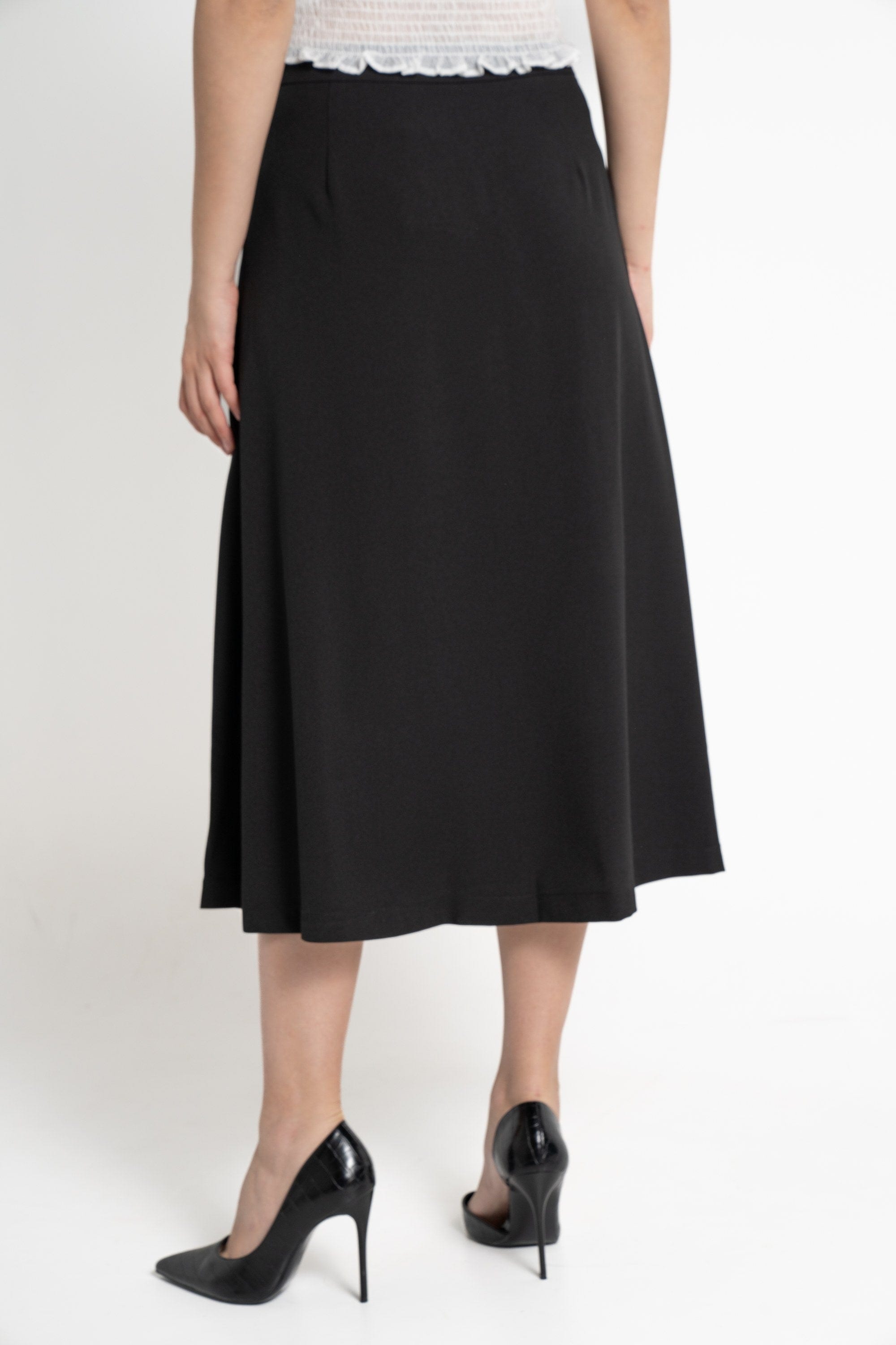 ميكا تنورة ميدي نسائية سادة بكسرات