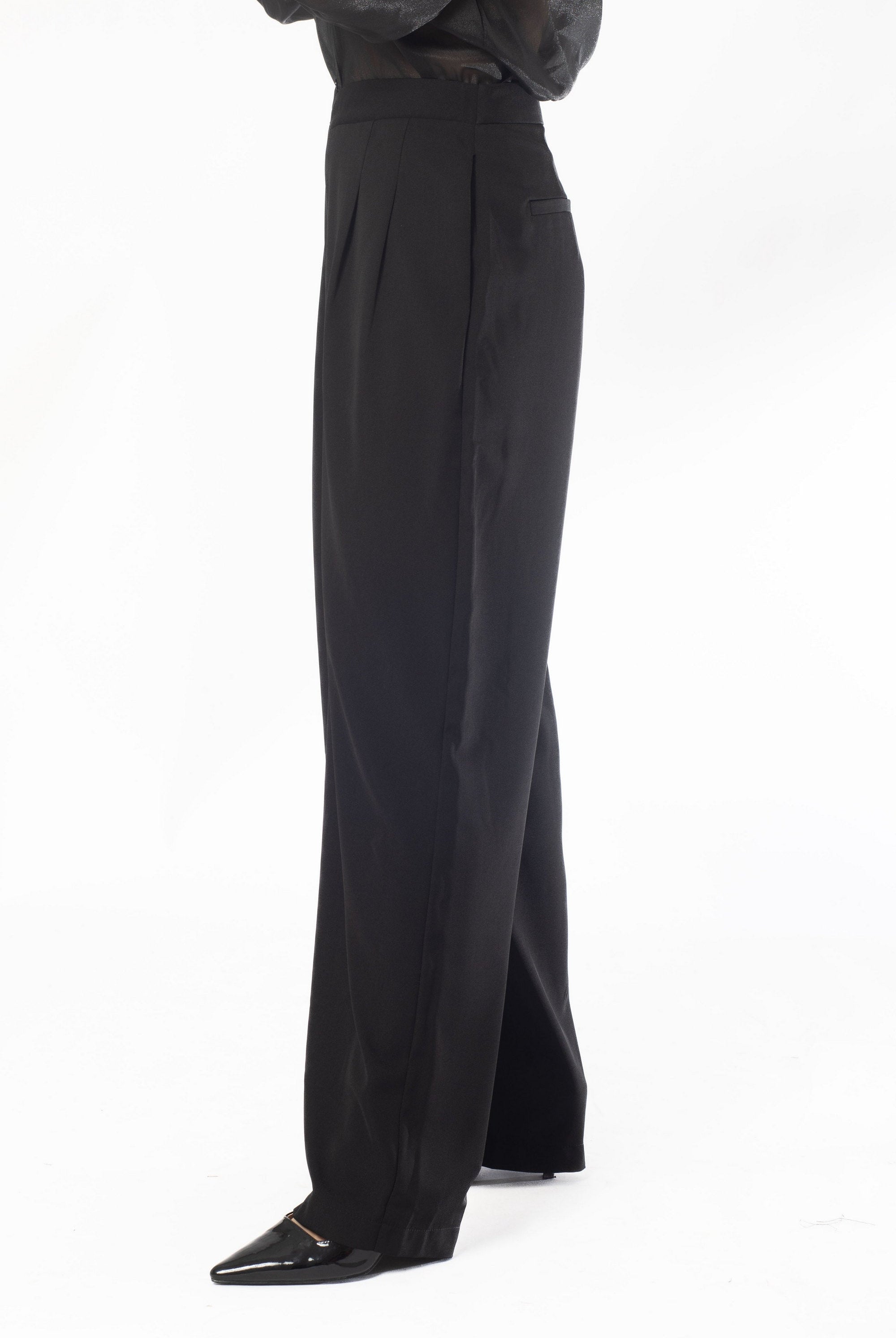 ميكا بنطلون طويل مورد واسع نسائي