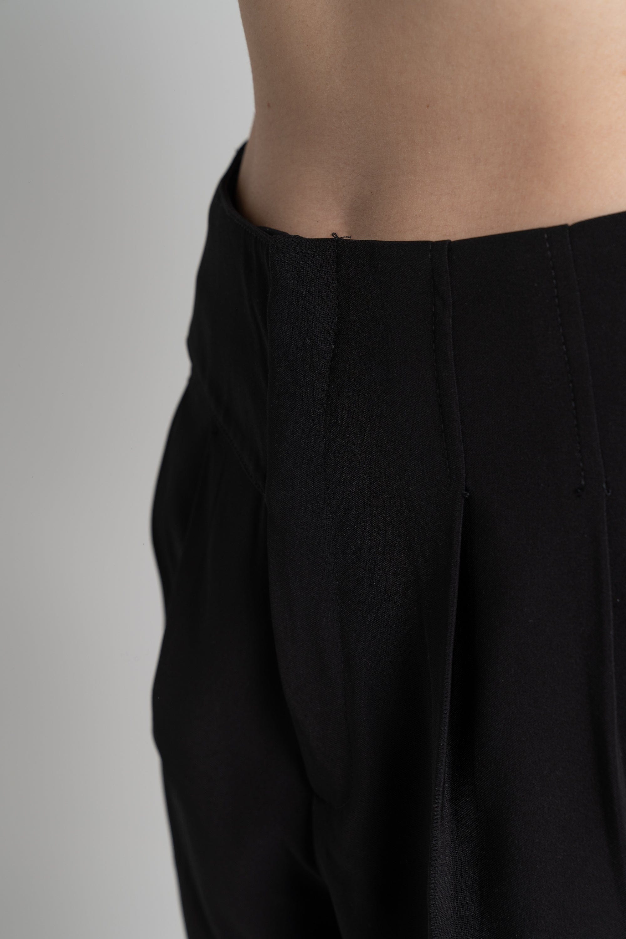 ميكا بنطلون طويل خصر مرتفع رسمي سادة