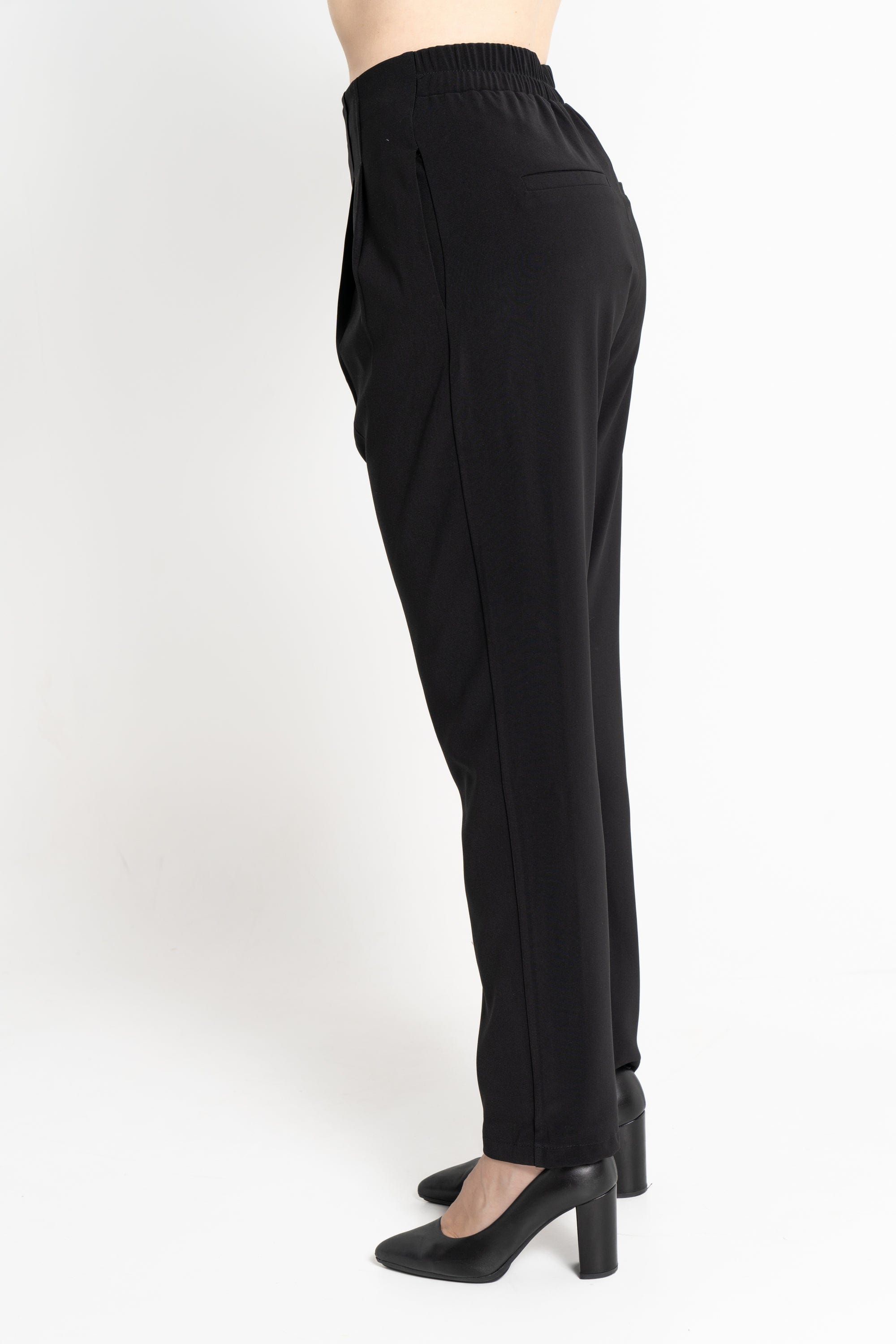 ميكا بنطلون طويل خصر مرتفع رسمي سادة