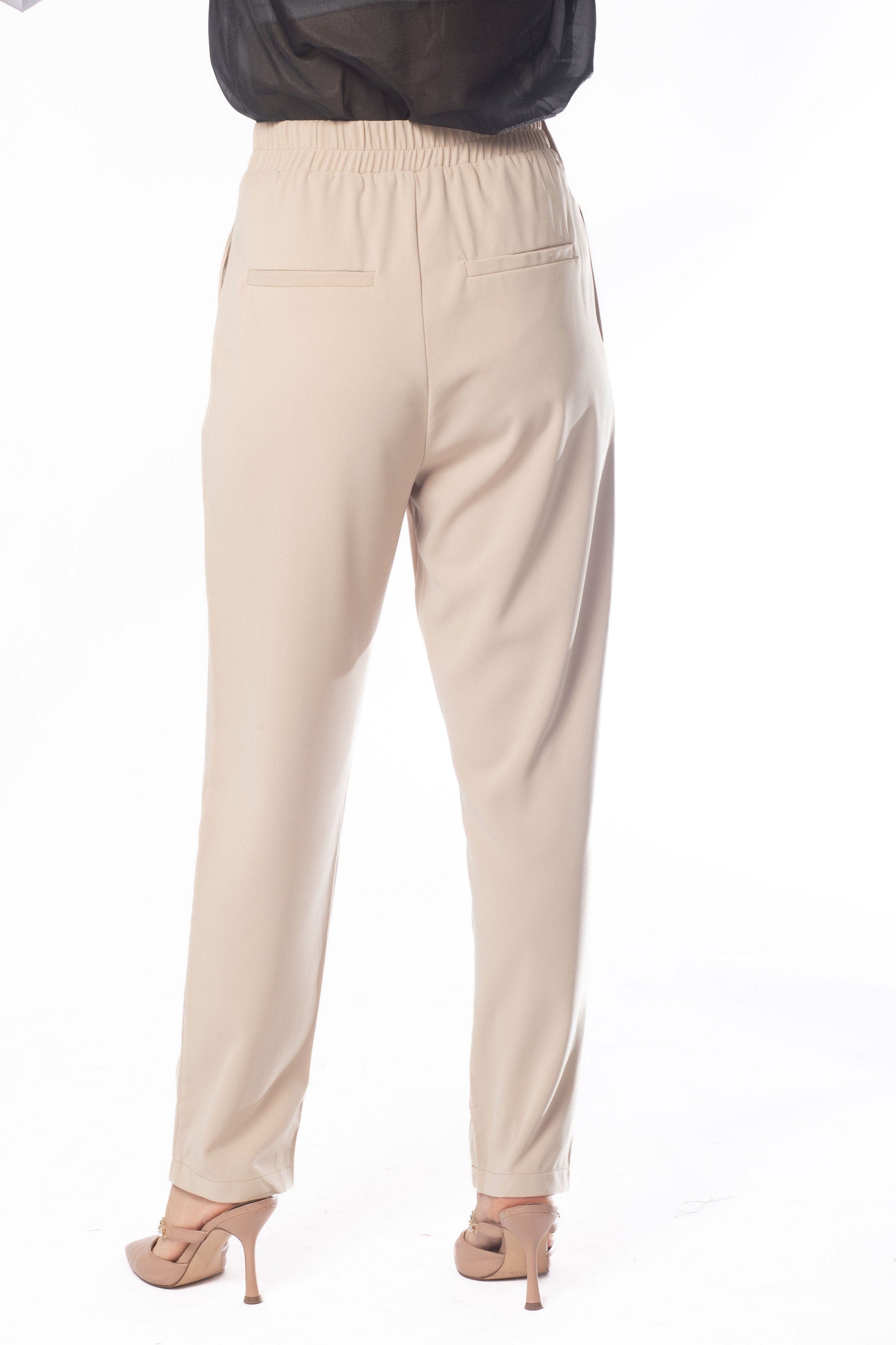 ميكا بنطلون طويل خصر مرتفع رسمي سادة