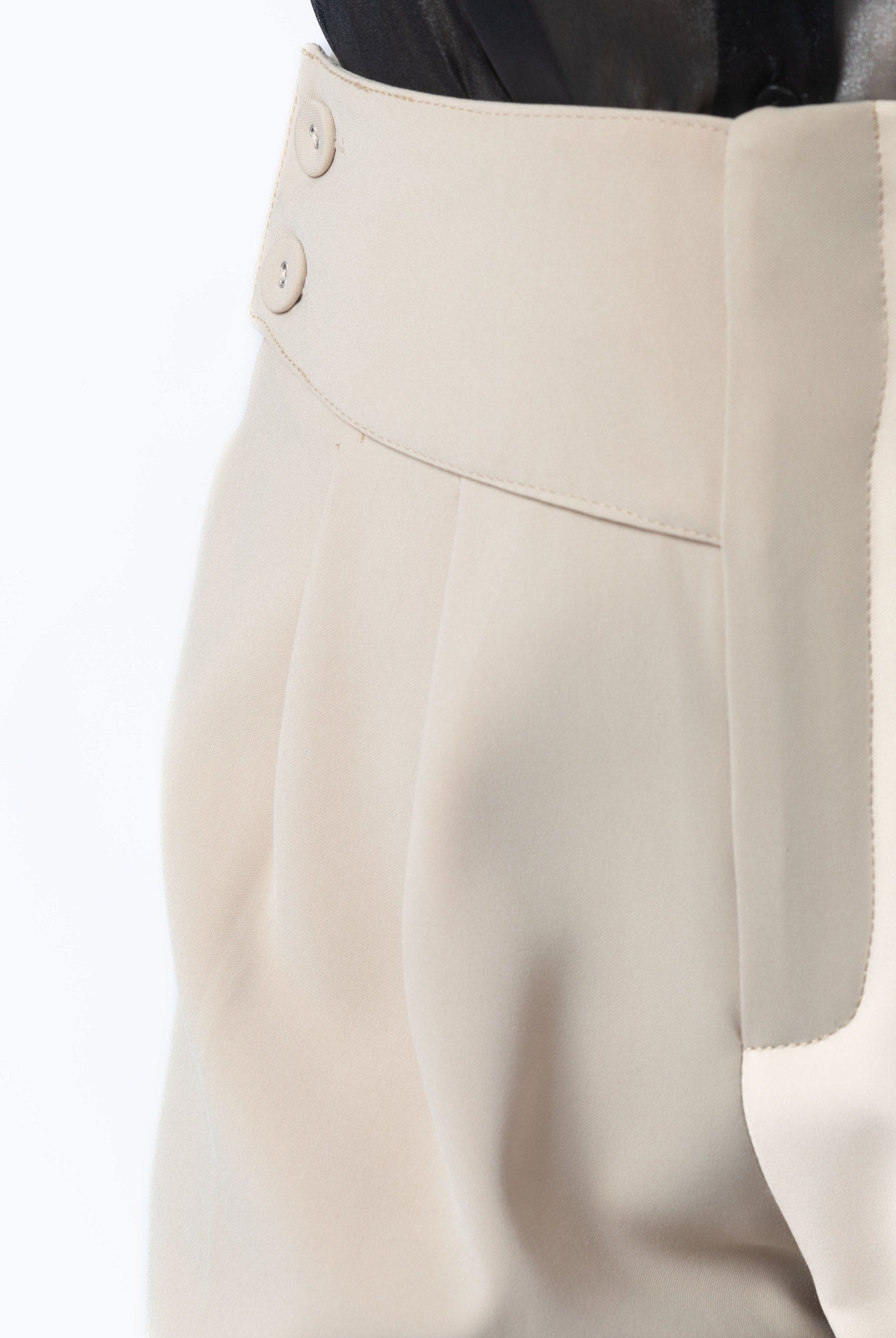 ميكا بنطلون طويل خصر مرتفع رسمي سادة