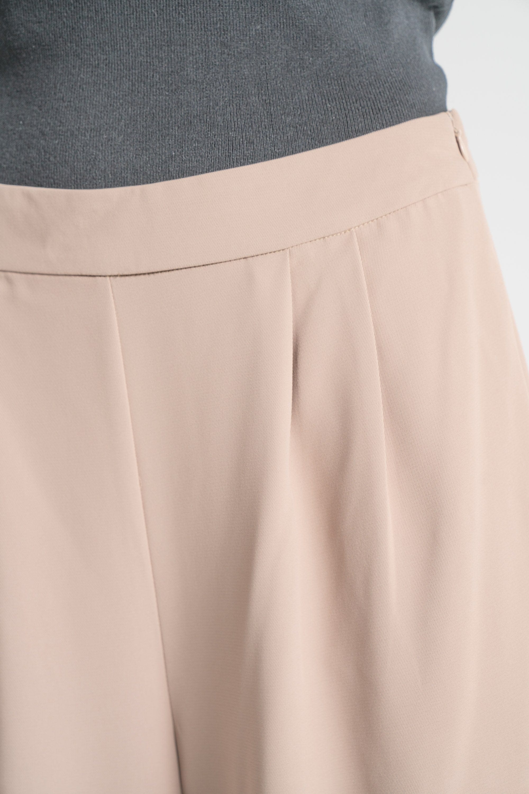 ميكا بنطلون طويل خصر مرتفع واسع سادة نسائي