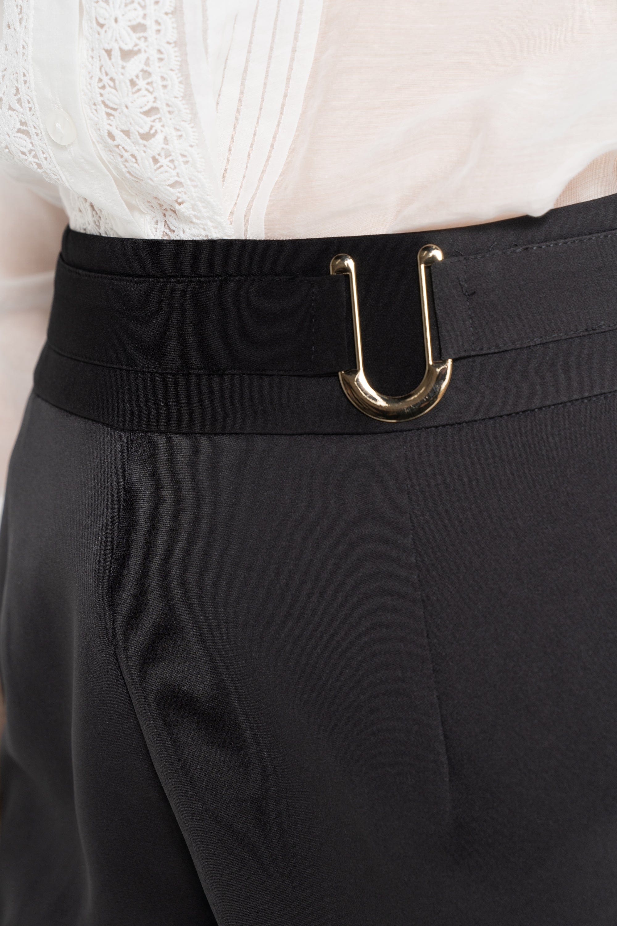 ميكا بنطلون طويل سادة خصر مرتفع كلاسيك نسائي