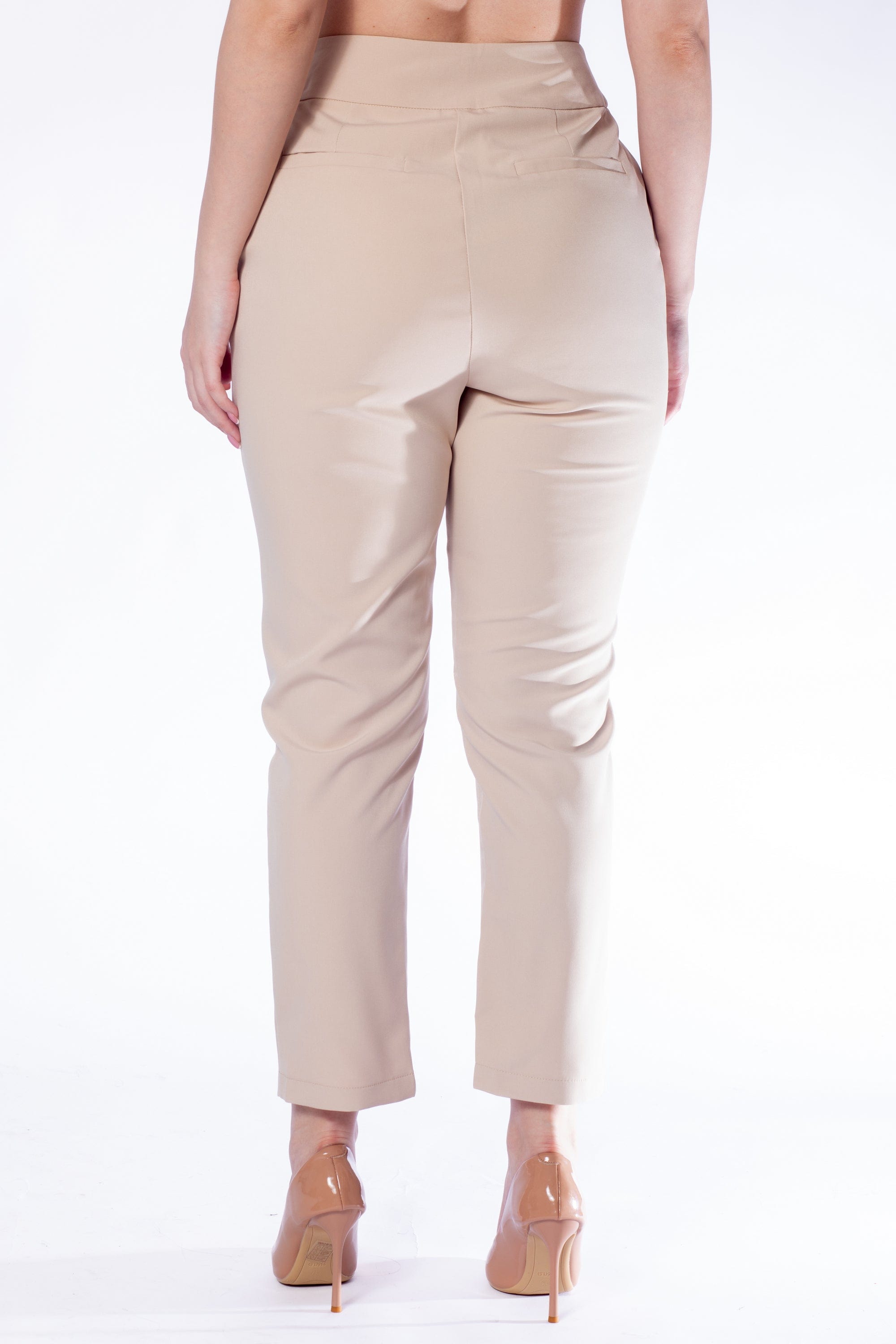 ميكا بنطلون طويل سادة خصر مرتفع كلاسيك نسائي