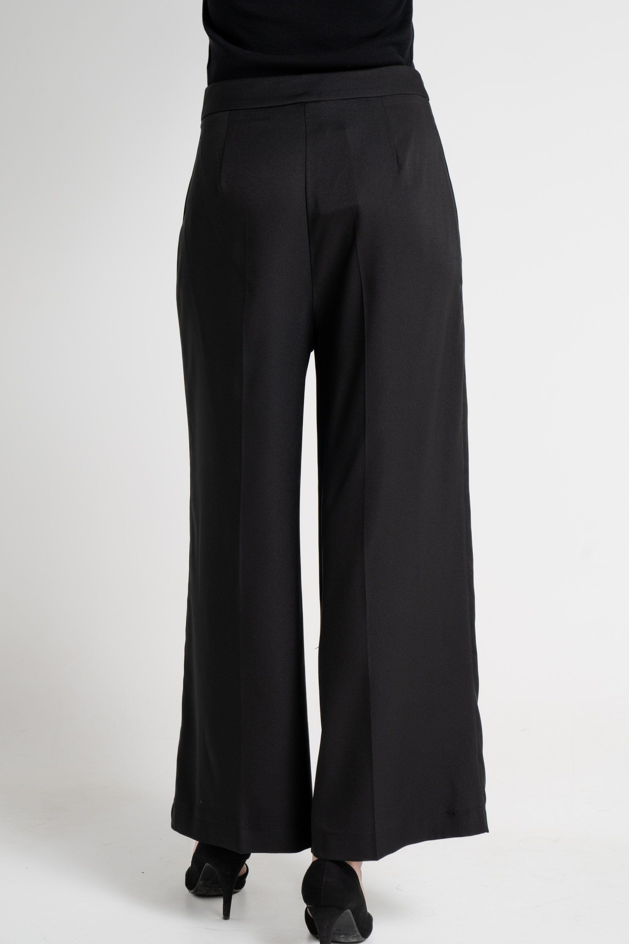 ميكا بنطلون طويل سادة واسع كلاسيك خصر مرتفع نسائي