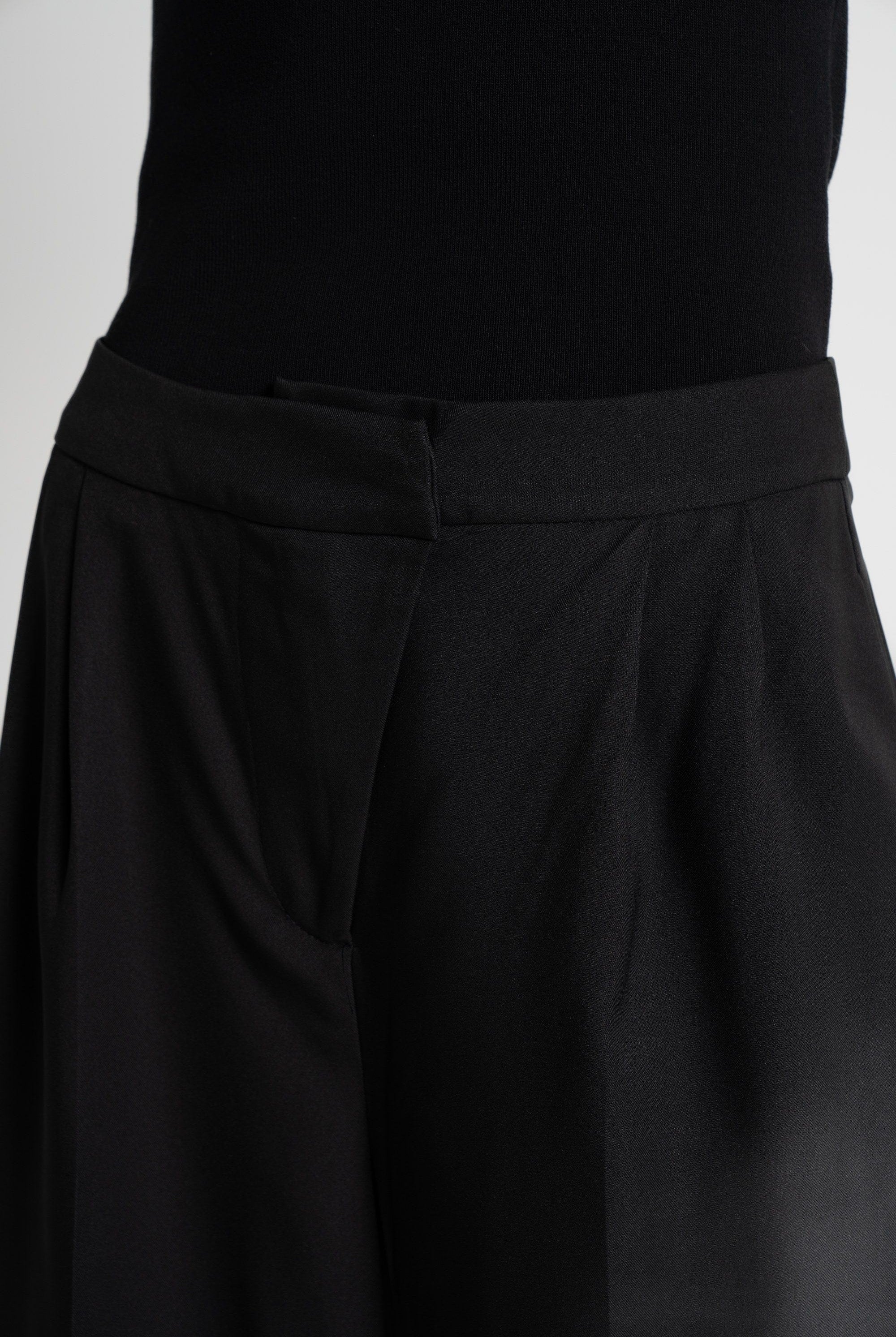 ميكا بنطلون طويل سادة واسع كلاسيك خصر مرتفع نسائي