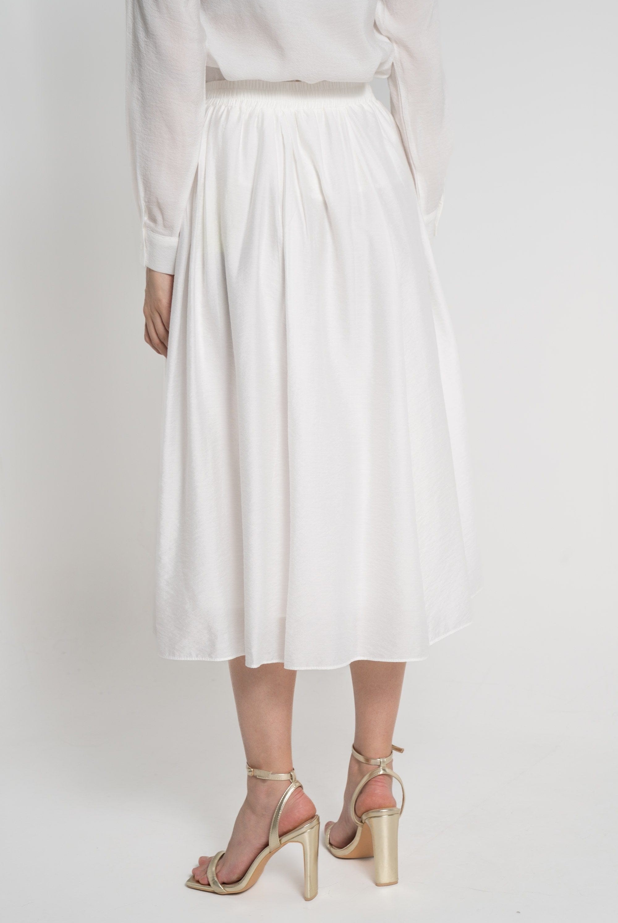 ميكا تنورة ميدي نسائية فضفاضة بخصر مطاطي