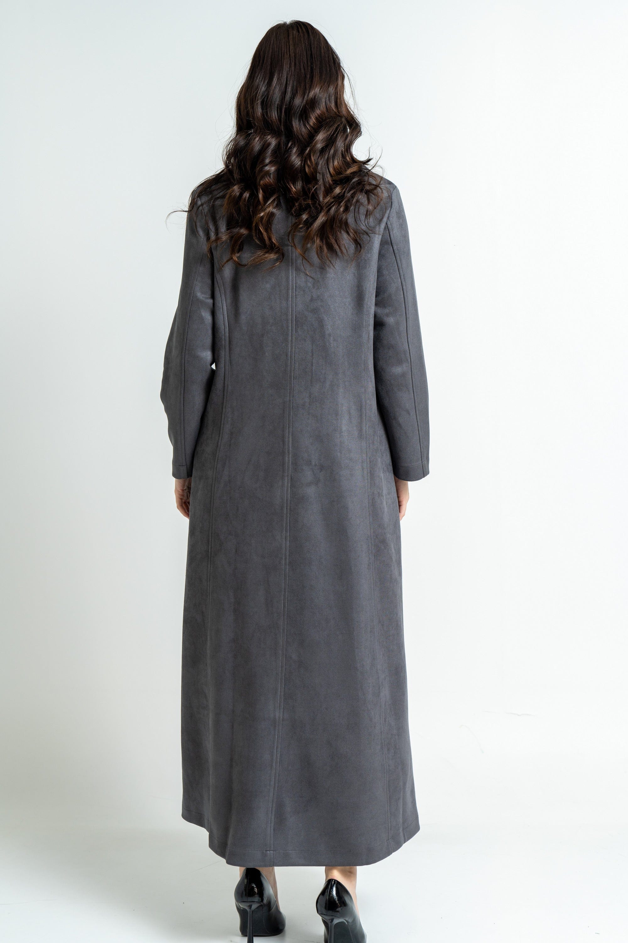 ميكا بالطو نسائي طويل شتوي بأكمام طويلة