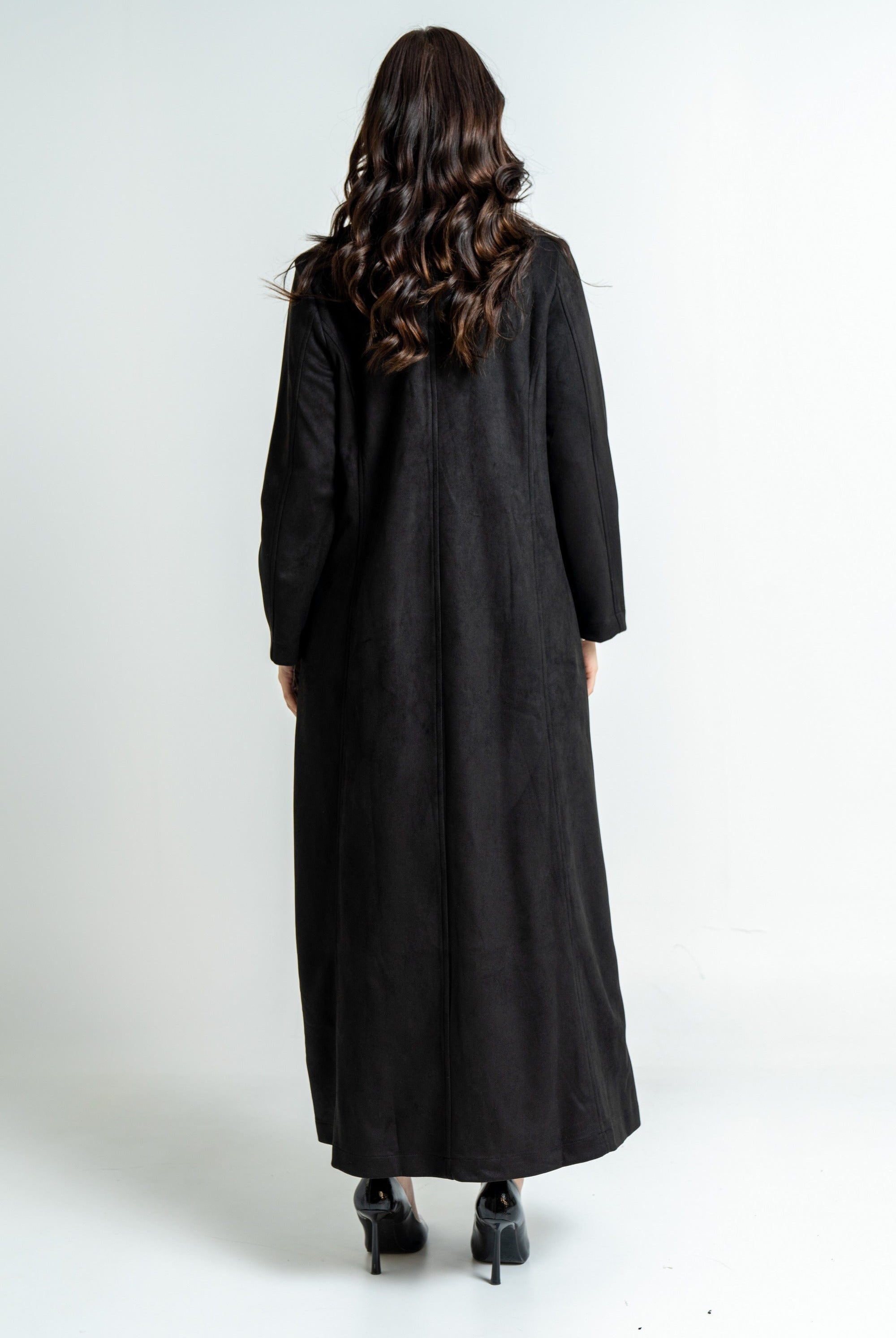 ميكا بالطو نسائي طويل شتوي بأكمام طويلة